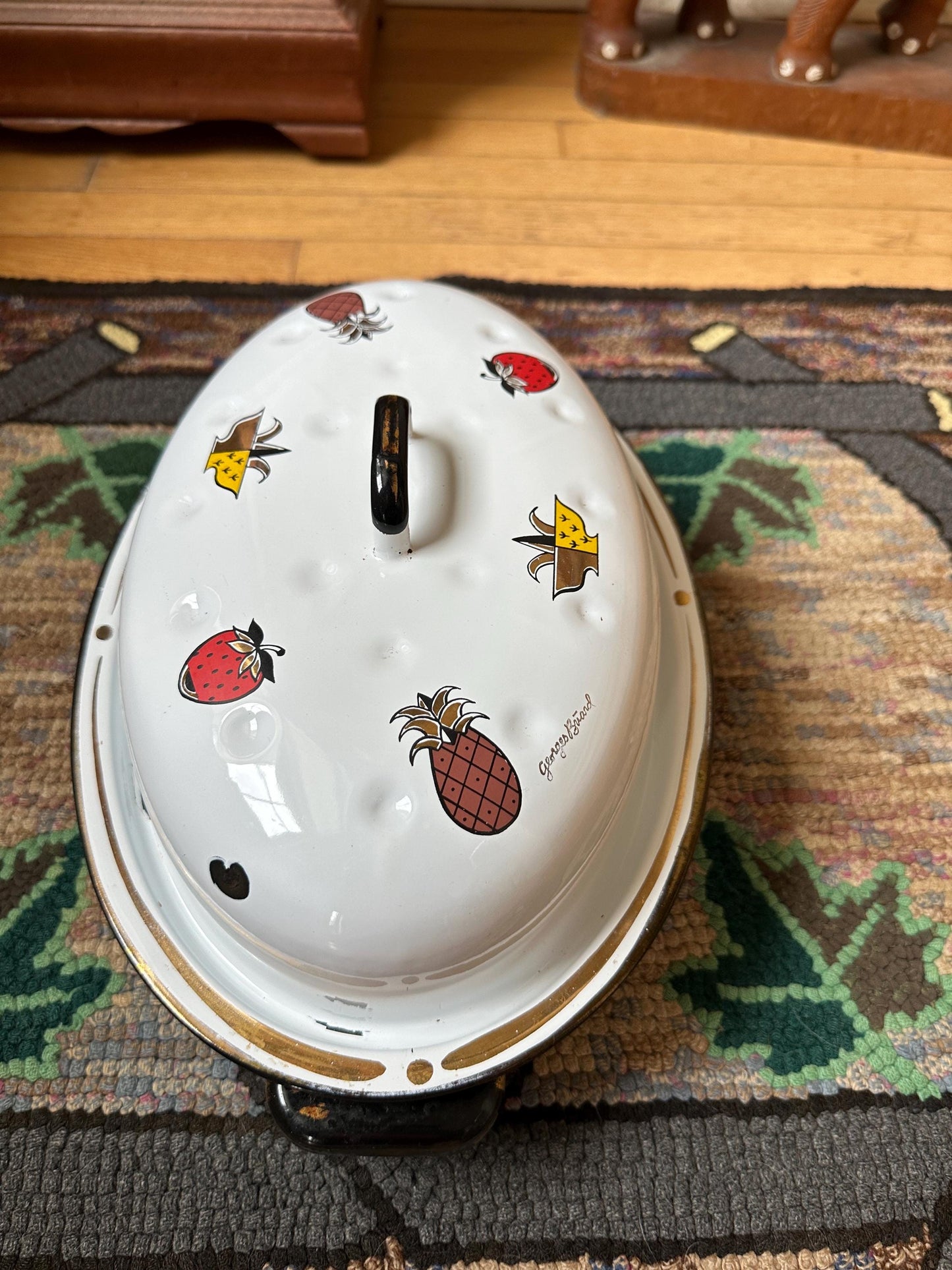 Mid-Century Modern George Briard Cookware 5 Piece Set | Ambrosia Pattwrn | Roaster | Saucepan | Coffee Pot | Teapot | MCM Kitchen