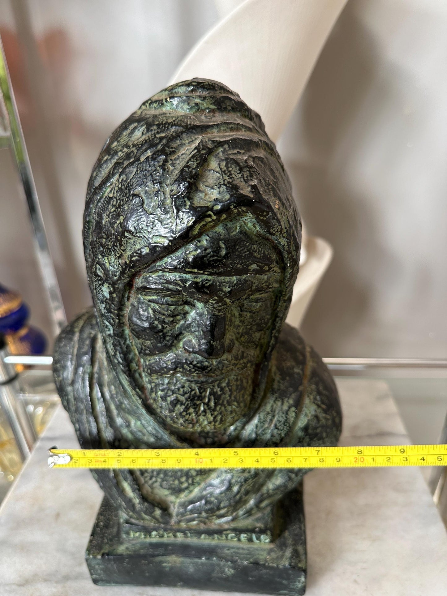 1960s Vintage Michelangelo Sculpture Self Portrait Bust by Austin Productions Art