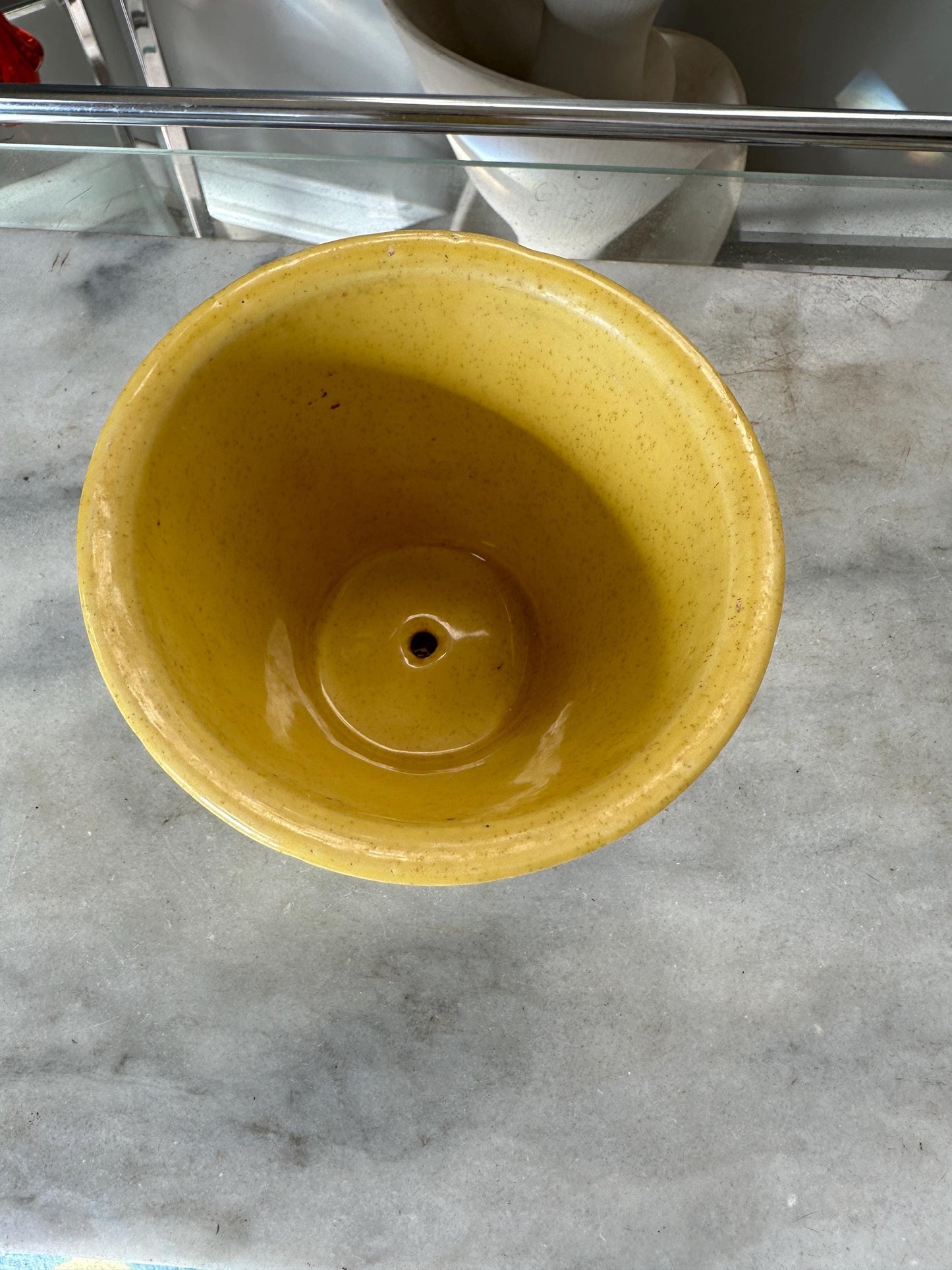 MCCOY vintage 1950s yellow planter, Yellow McCiy Flower Pot, Vintage McCoy, USA Pottery, Please Read Description