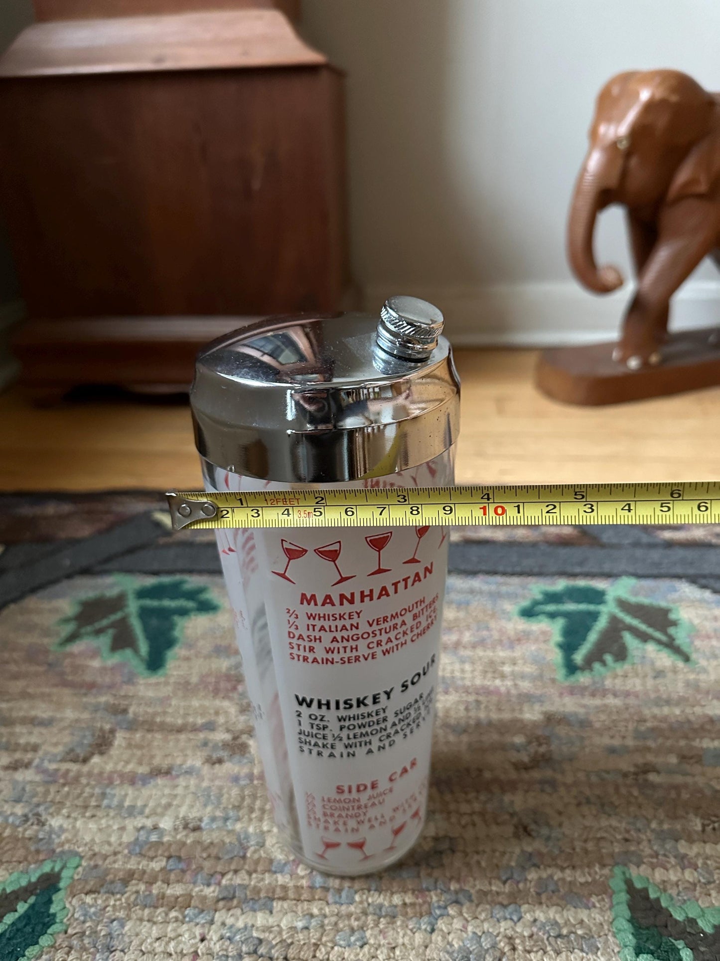 Mid century Modern cocktail shaker with recipes | Retro Barware | Mod Century Modern Bar