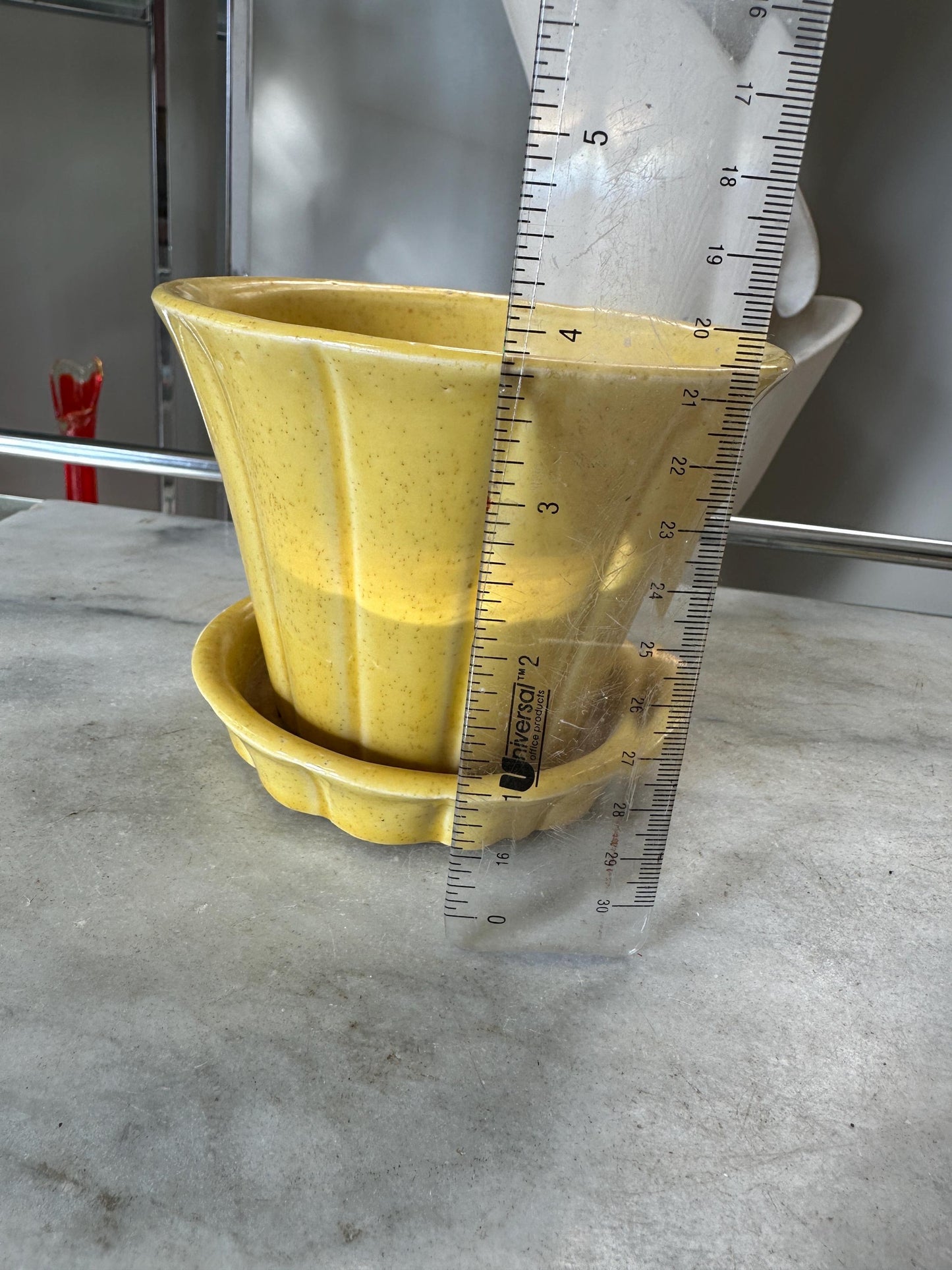 MCCOY vintage 1950s yellow planter, Yellow McCiy Flower Pot, Vintage McCoy, USA Pottery, Please Read Description