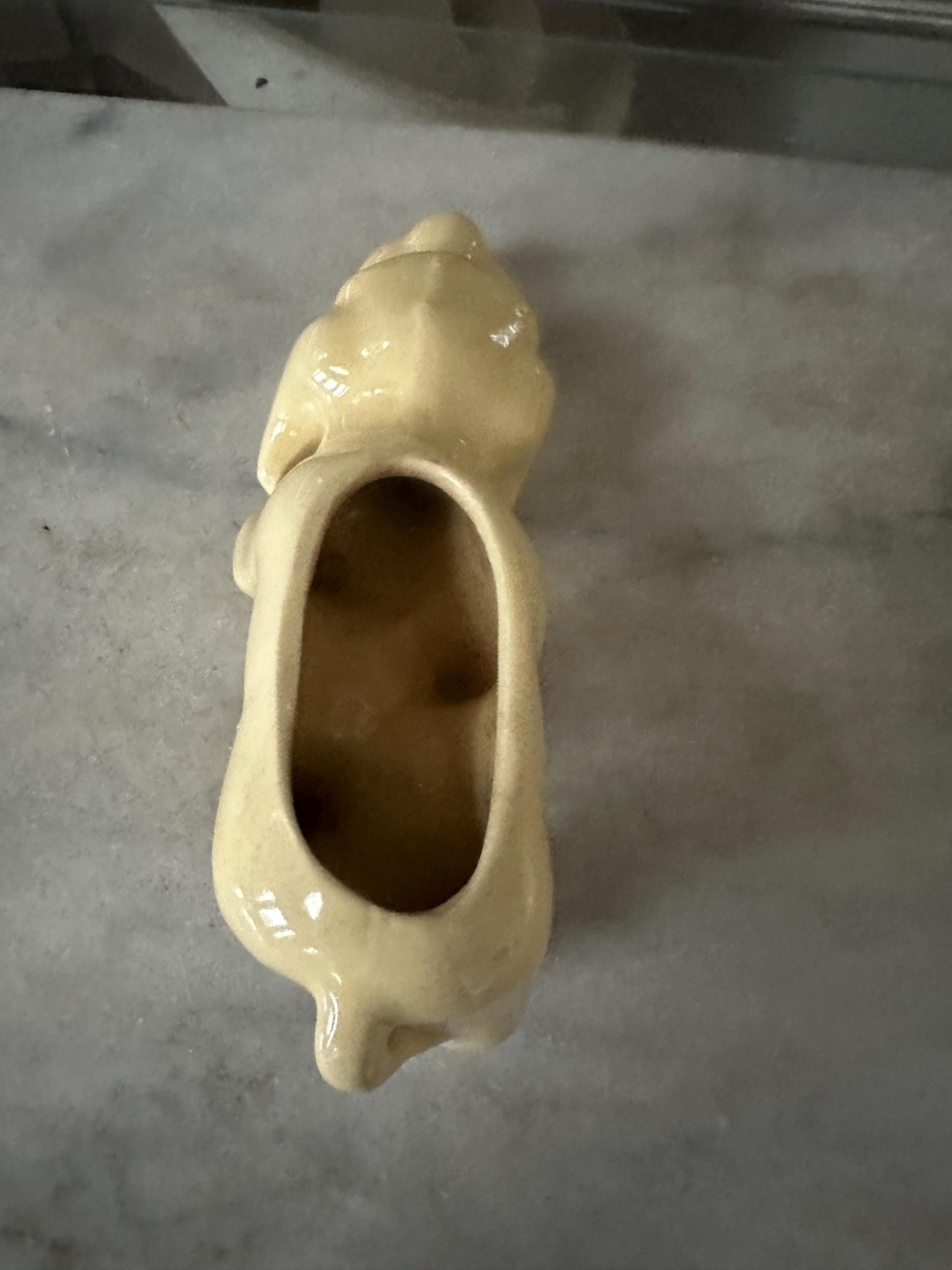 Vintage Shawnee Pottery Yellow Ware Hound Dog Planter, Ceramic Dog Planter