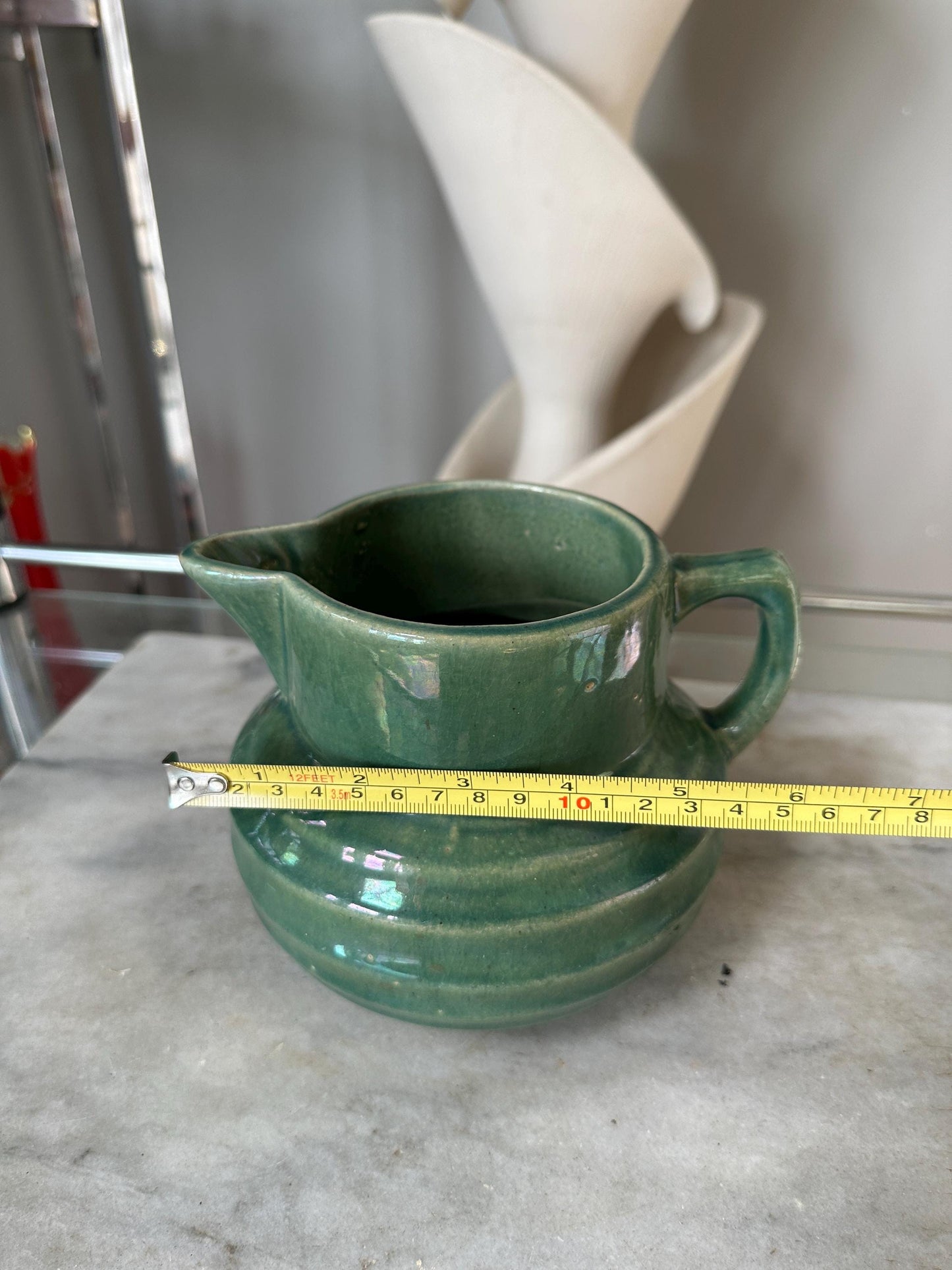 McCoy Buttermilk Pitcher | Anchor McCoy Buttermilk Pitcher | Green USA Pottery | VintasticCo