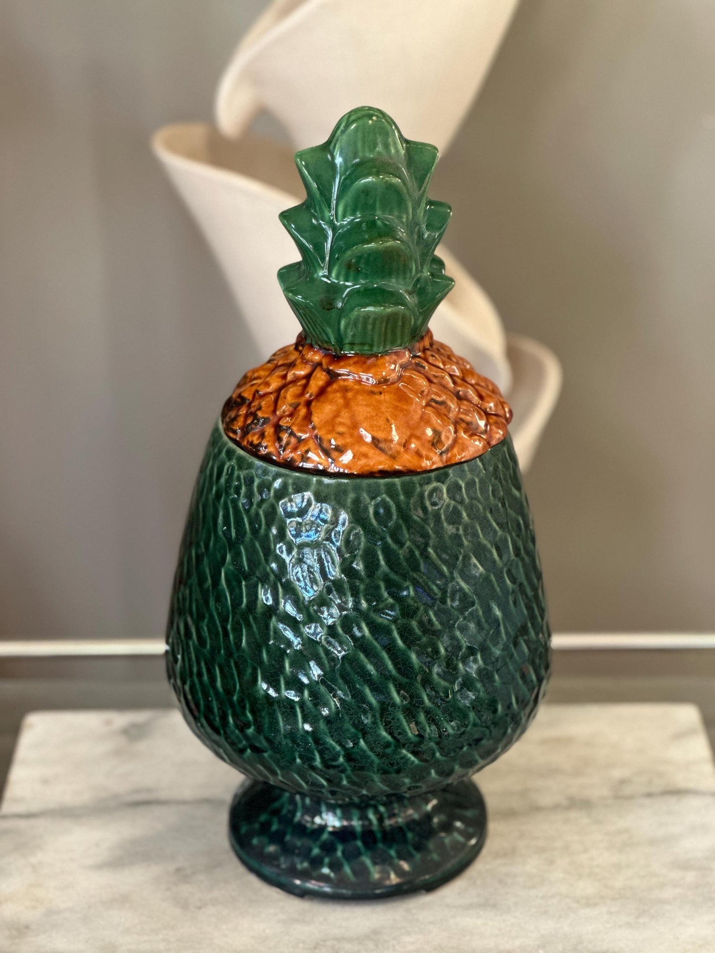 Vintage USA Pottery Pineapple Cookie Jar | 17” Pineapple Cookie Jar