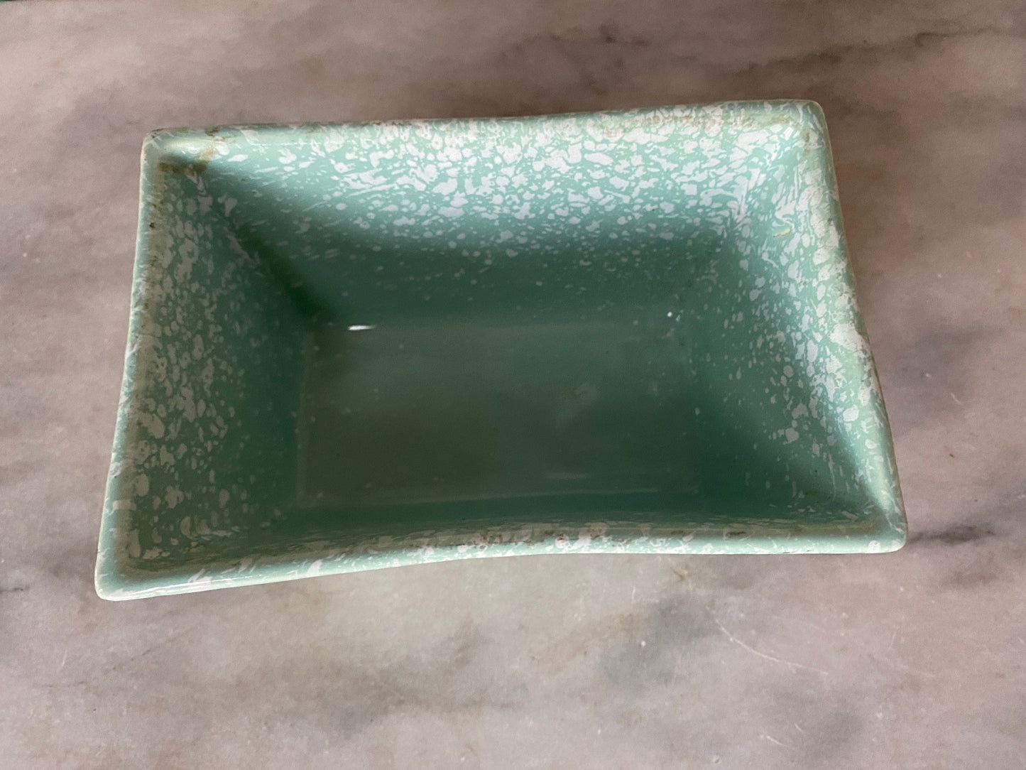 Blue Sequoia Pottery Planter Vintage Flower Pot Retro Mid Century Speckled Confetti Spatterware USA ~ Art Deco Sequoia USA Pottery Planter