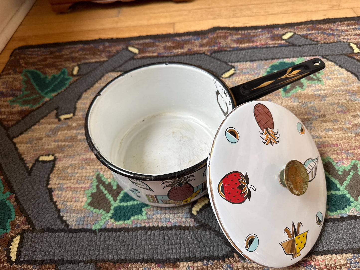 Mid-Century Modern George Briard Cookware 5 Piece Set | Ambrosia Pattwrn | Roaster | Saucepan | Coffee Pot | Teapot | MCM Kitchen