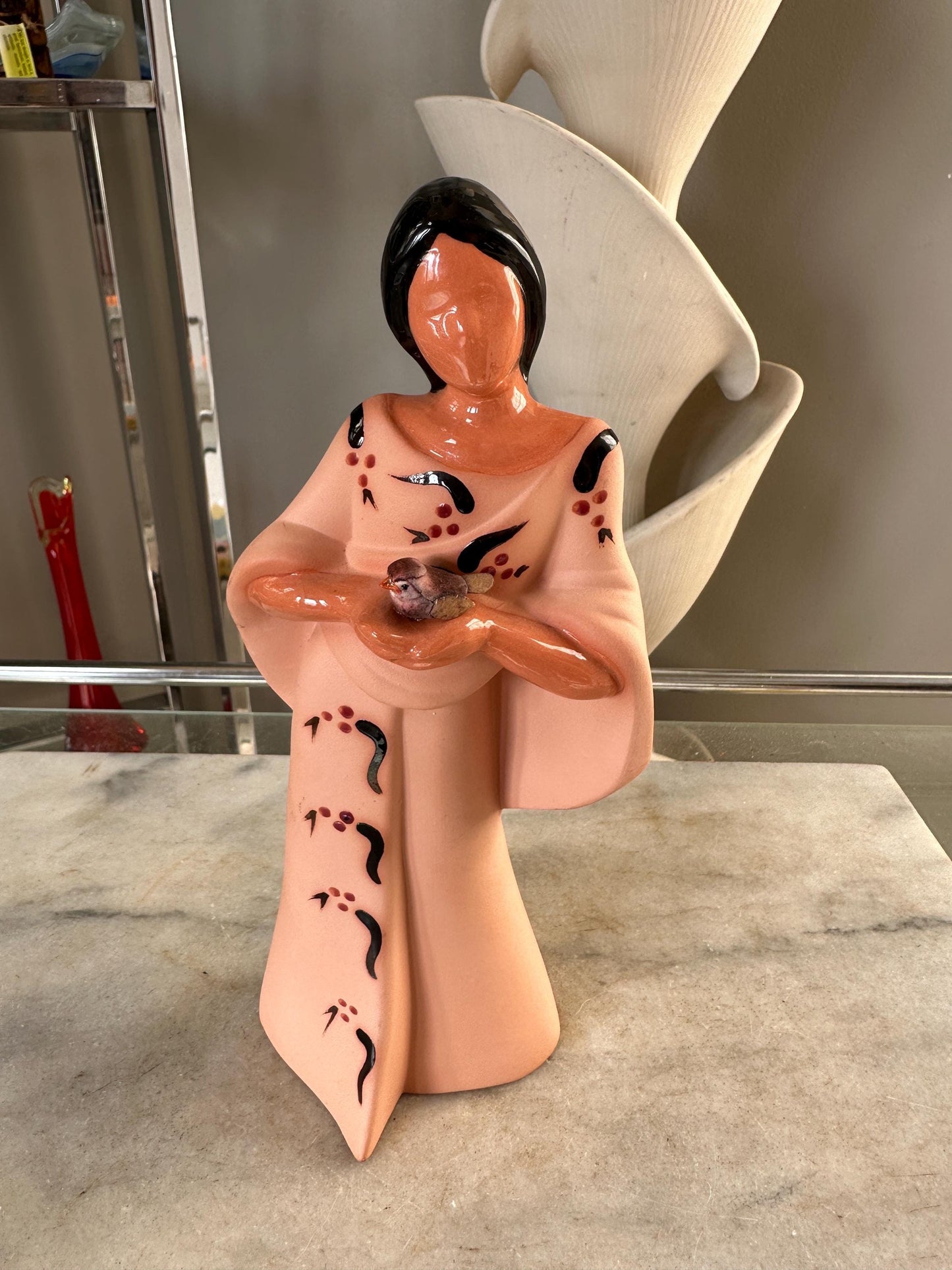 Rene Youngblood Native American Woman Pottery Sculpture Arizona Sculpture