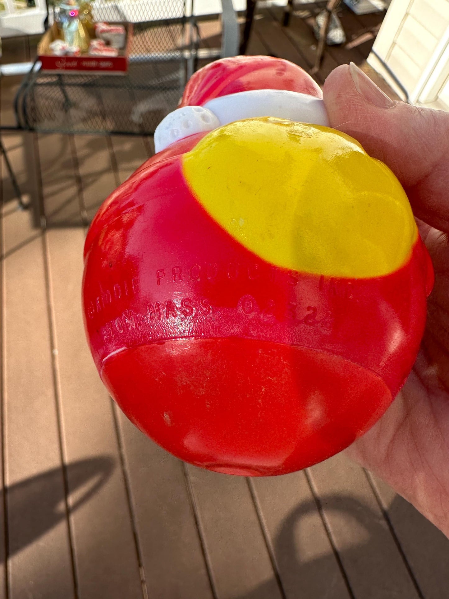 Vintage Roly Poly Santa Claus Musical Toy Red Christmas 4.5” Kiddie Products