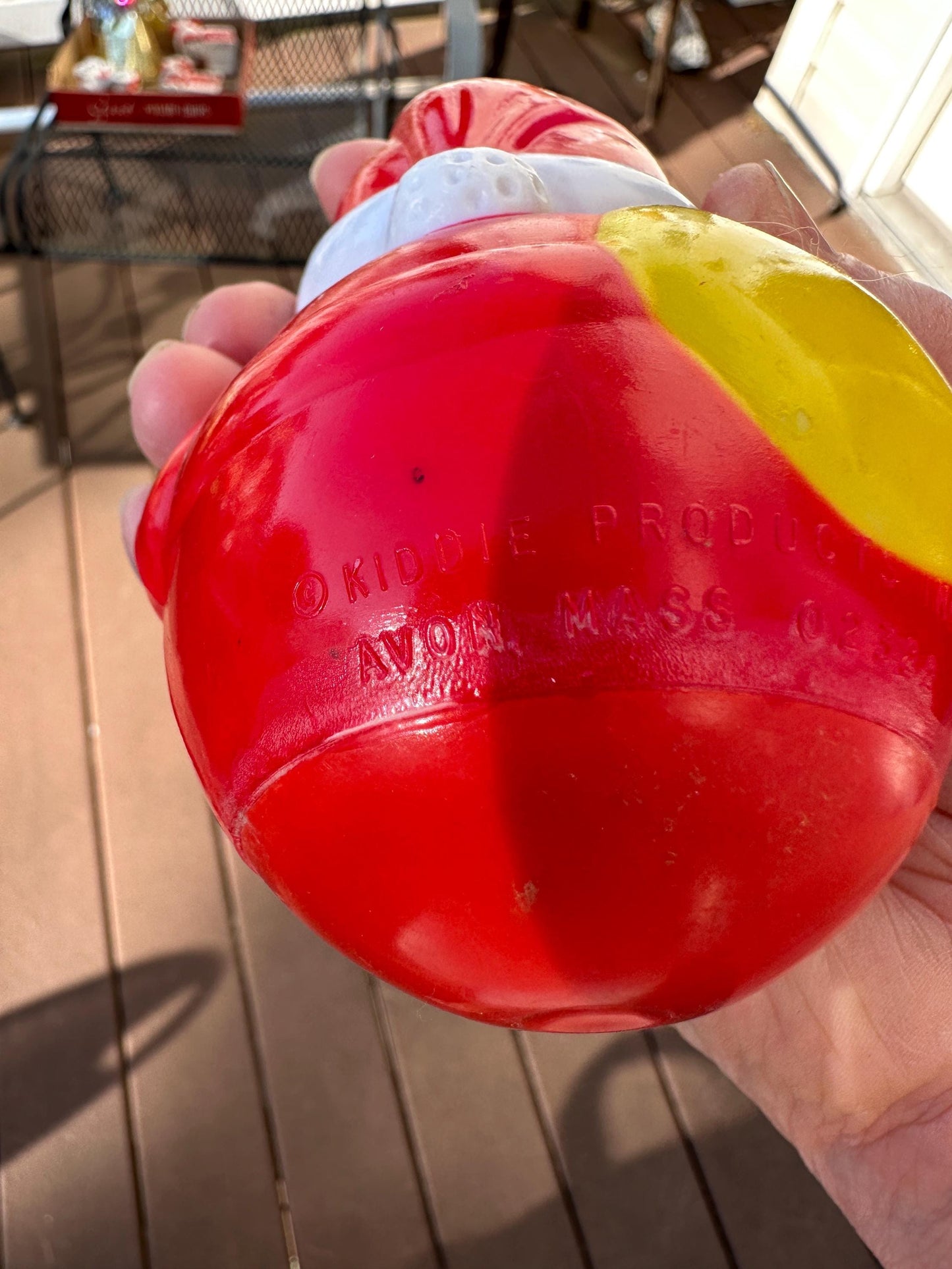 Vintage Roly Poly Santa Claus Musical Toy Red Christmas 4.5” Kiddie Products