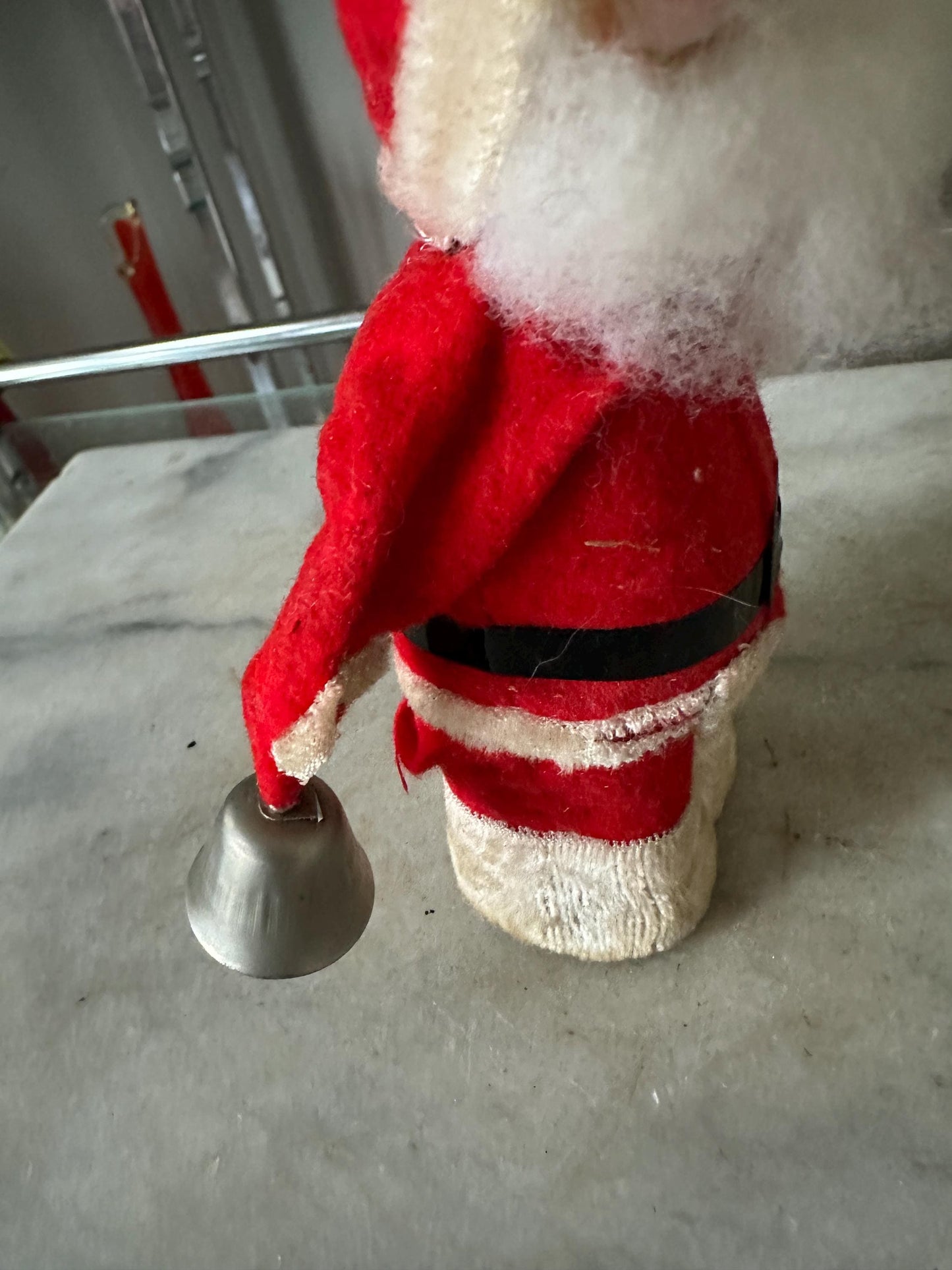 Vintage Wind-Up Santa Toy: 1950s Ringing Bell, Made in Japan