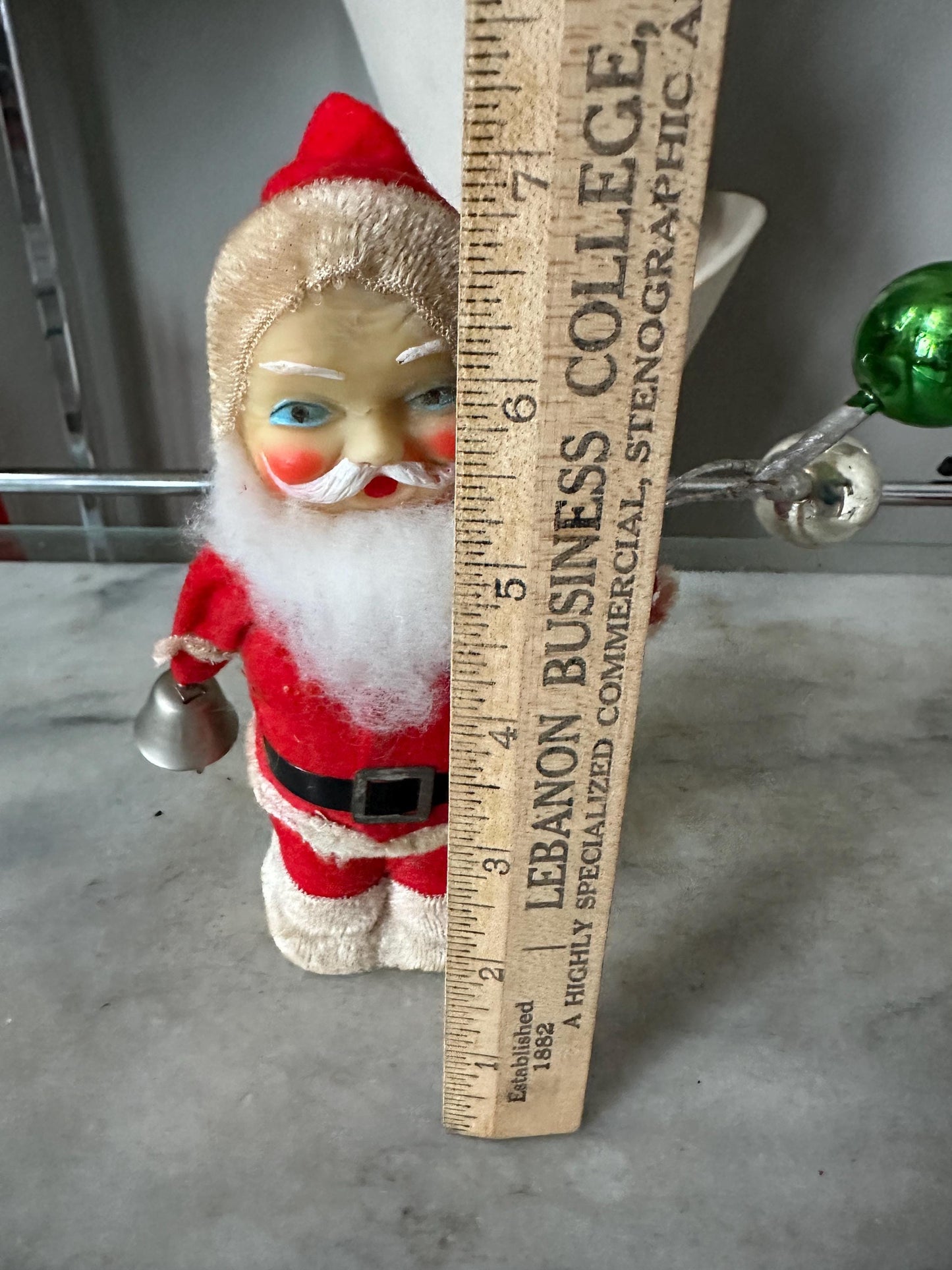 Vintage Wind-Up Santa Toy: 1950s Ringing Bell, Made in Japan