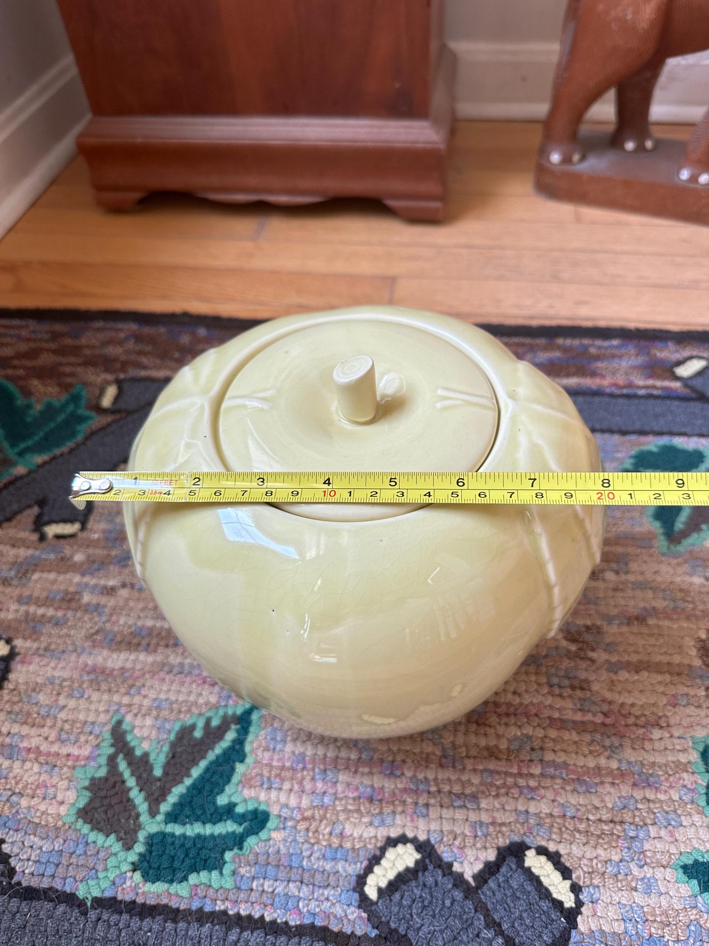 Rare* Yellow Hull Pottery Blushing Apple 1940's Mid Century Cookie Jar