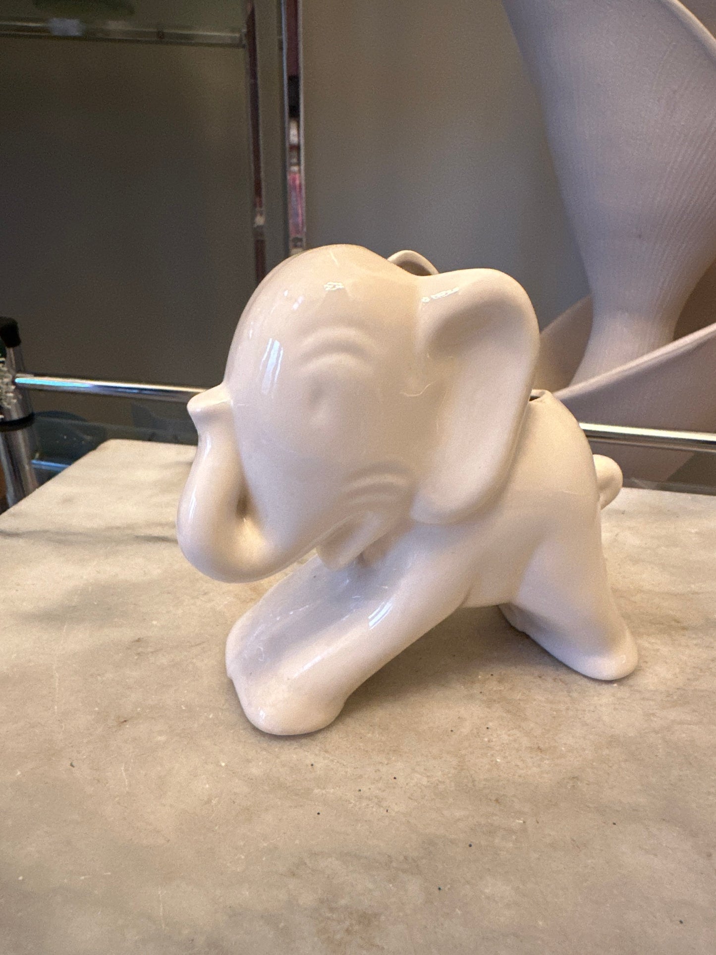 Vintage Hull White Elephant Planter | Stretch Elephant | USA Pottery
