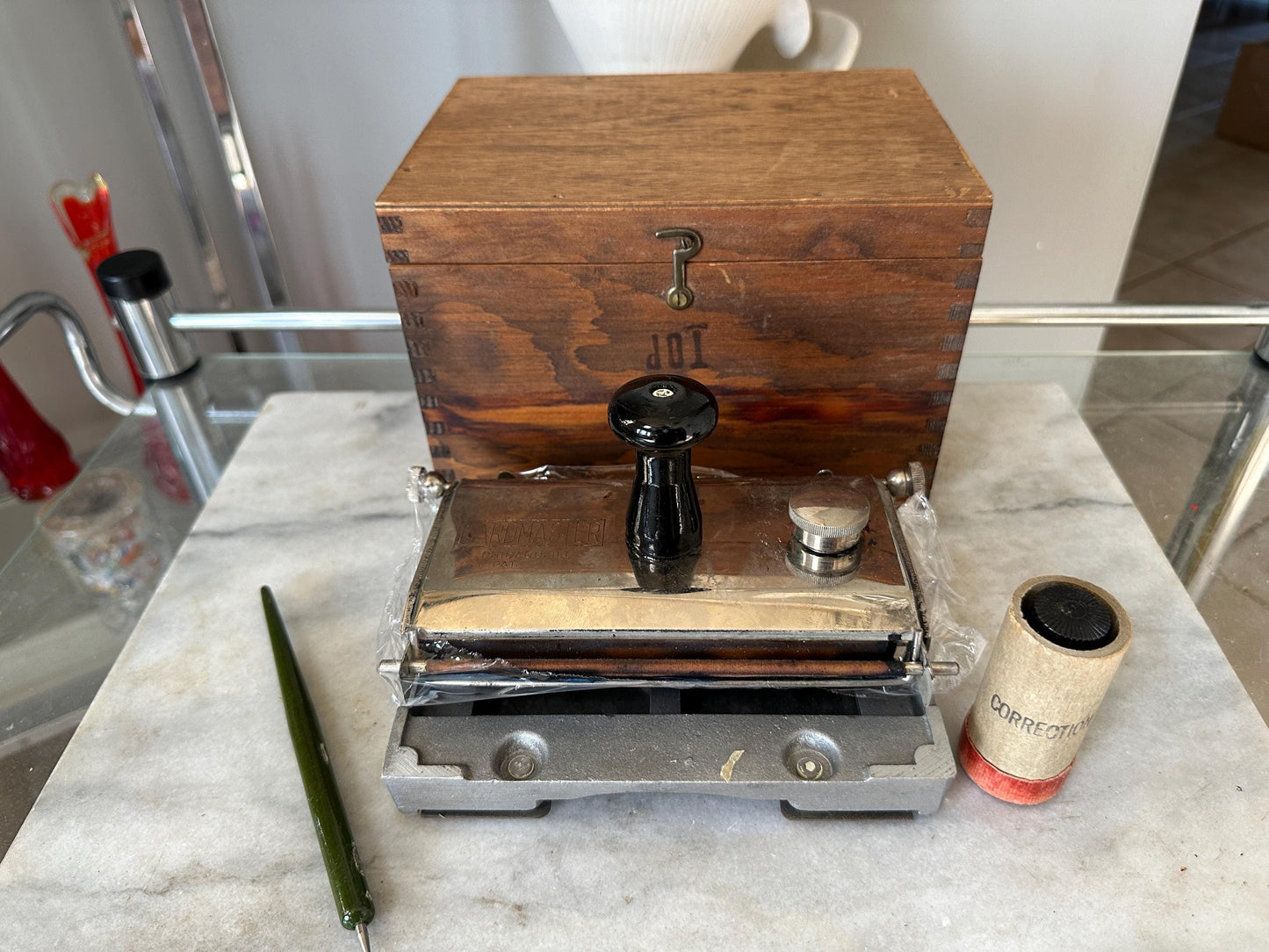 Vintage Cardmaster-Card Printer Machine Chicago USA with instructions