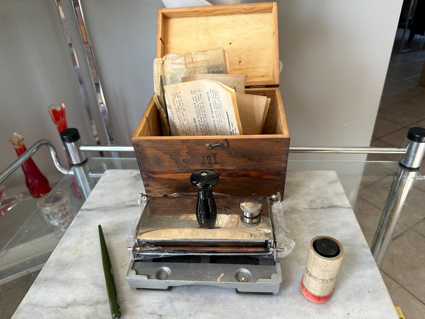 Vintage Cardmaster-Card Printer Machine Chicago USA with instructions