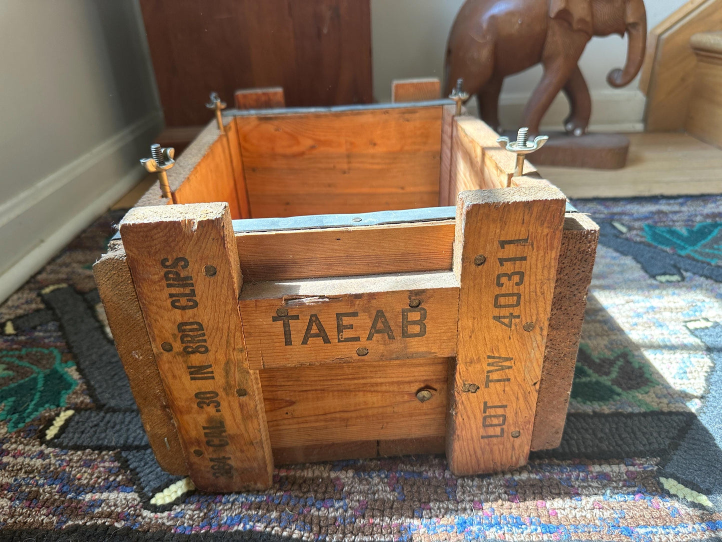 US Army Cal .30 Ball AN-M2 Wood Flaming Bomb Ammo Crate, Militaria, Industrial Decor