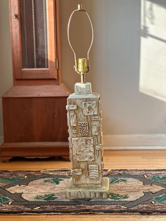 C.N. Burman Brutalist Table Lamp: 1970s Mid-Century Modern Lighting