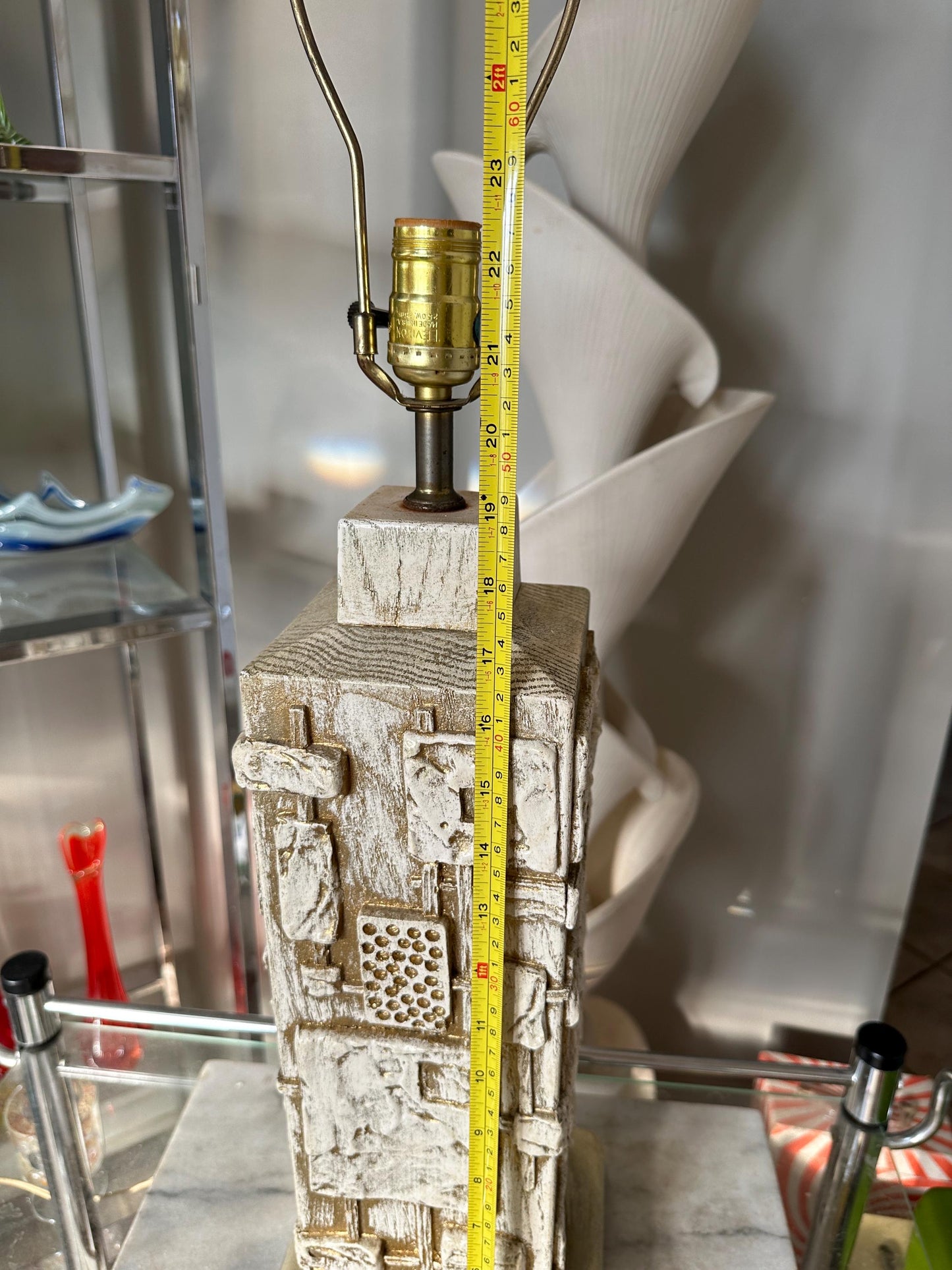 C.N. Burman Brutalist Table Lamp: 1970s Mid-Century Modern Lighting