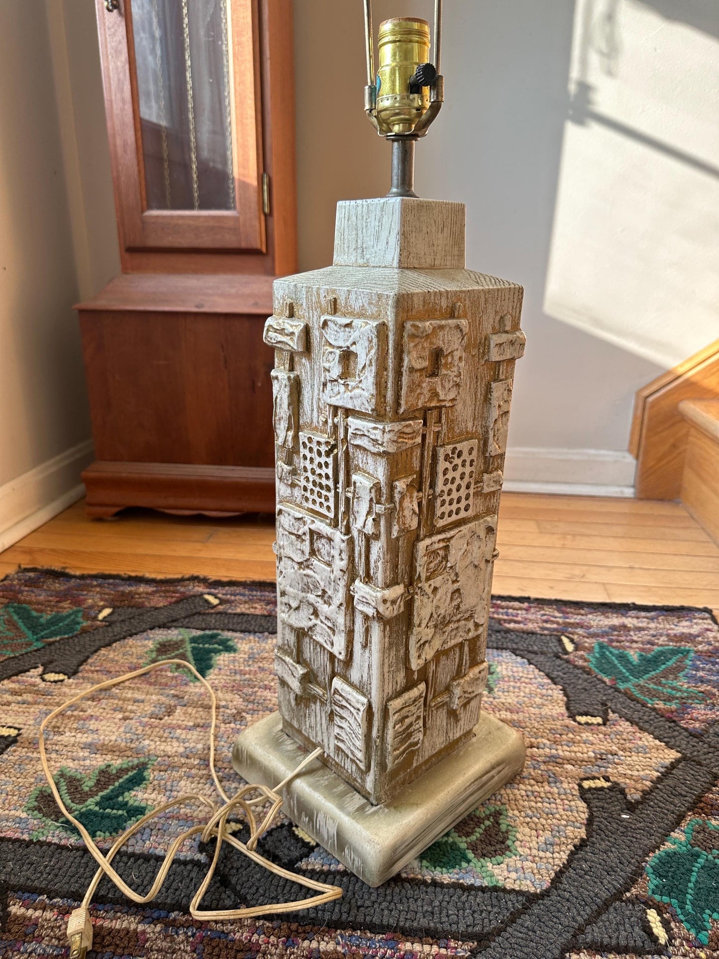 C.N. Burman Brutalist Table Lamp: 1970s Mid-Century Modern Lighting