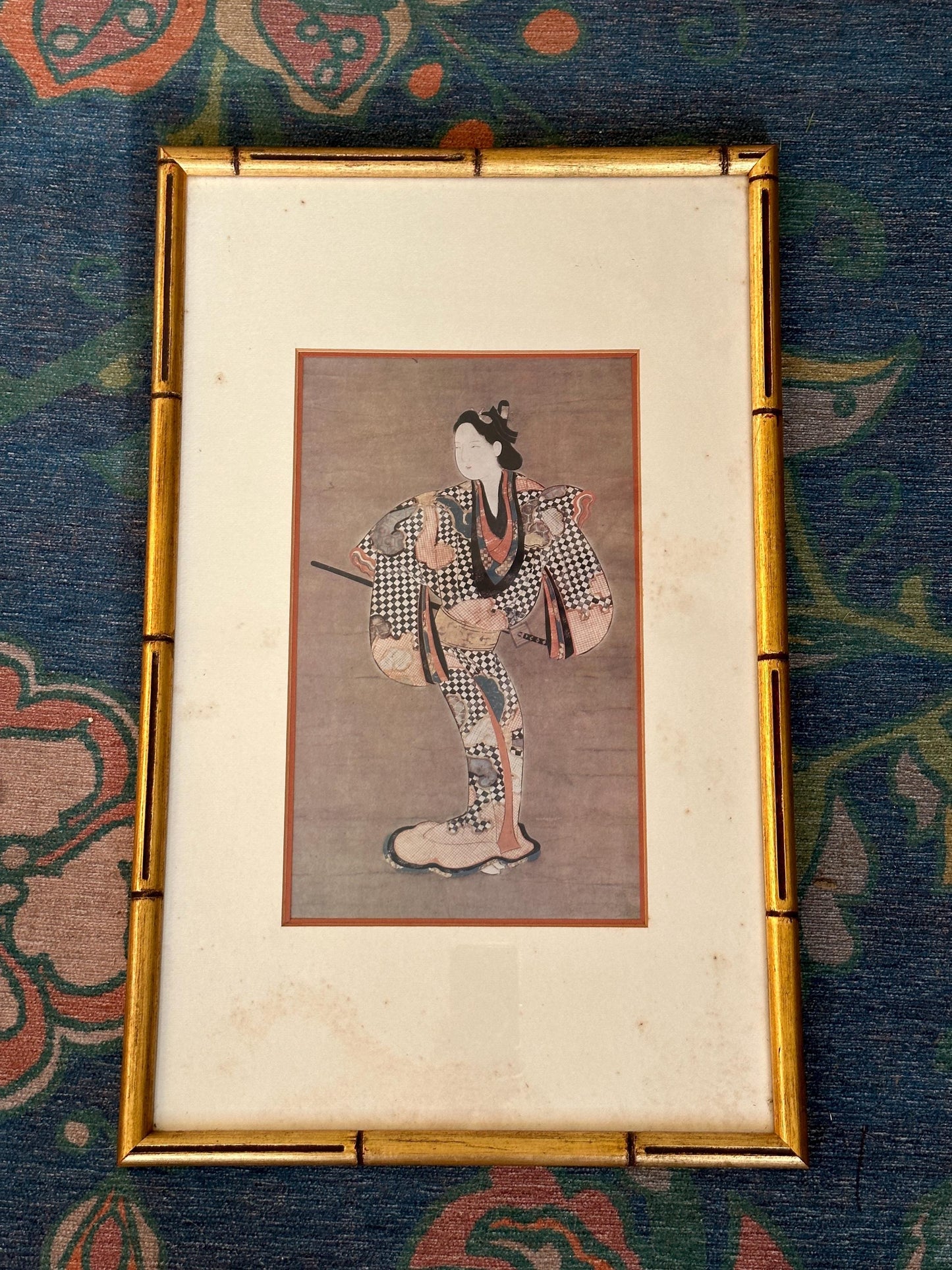 Ukiyo-e Woodblock Print: "Female Dancer" Edo Period Japanese Art