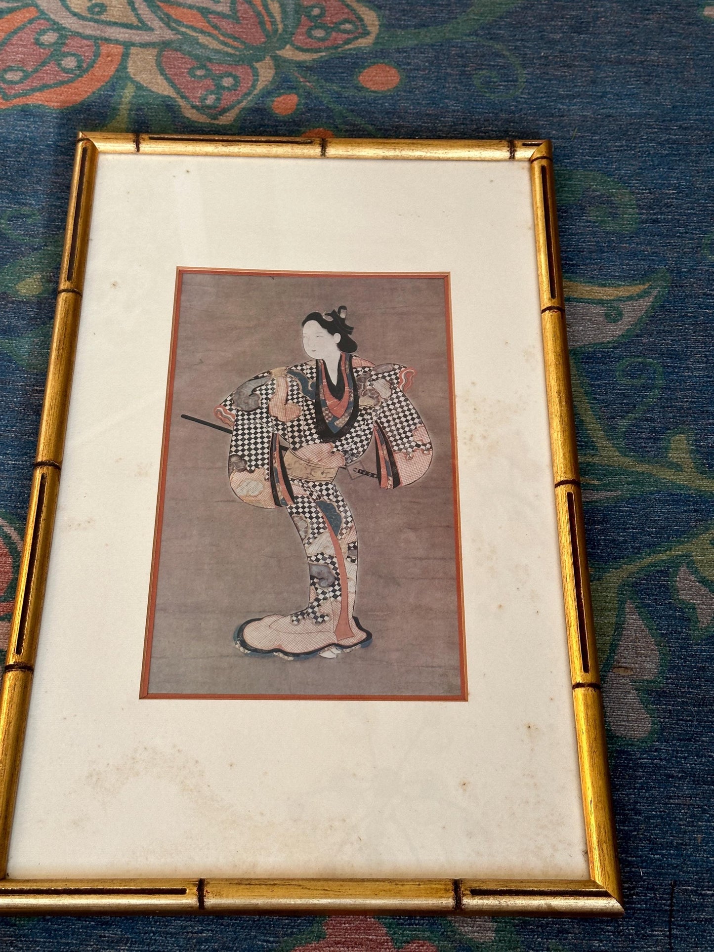 Ukiyo-e Woodblock Print: "Female Dancer" Edo Period Japanese Art