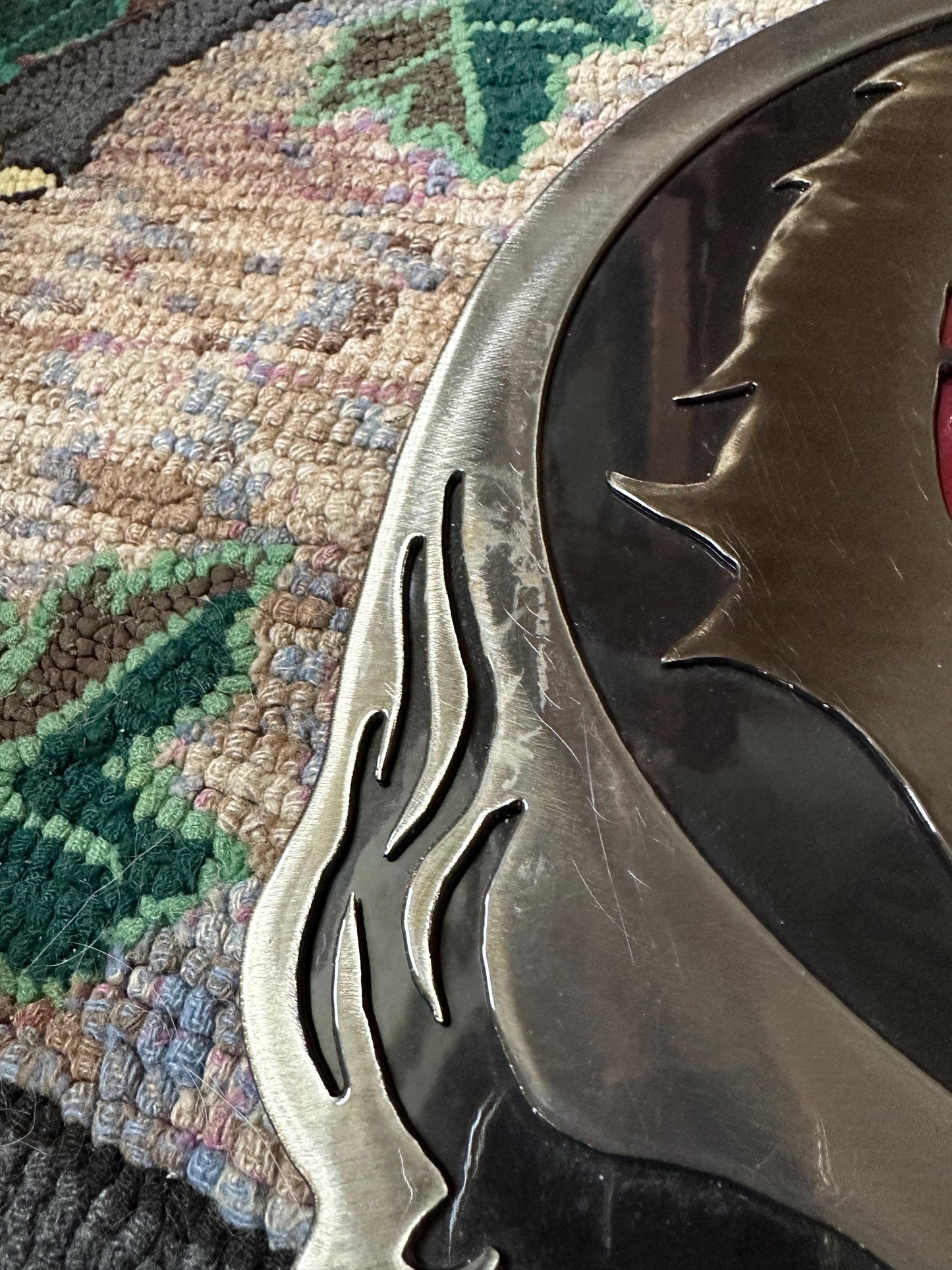 Grateful Dead-Inspired Jerry Garcia Metal Wall Art | Garcia in Iconic Grateful Dead Logo | 11.5"x15" | Coated Steel with Resin Finish