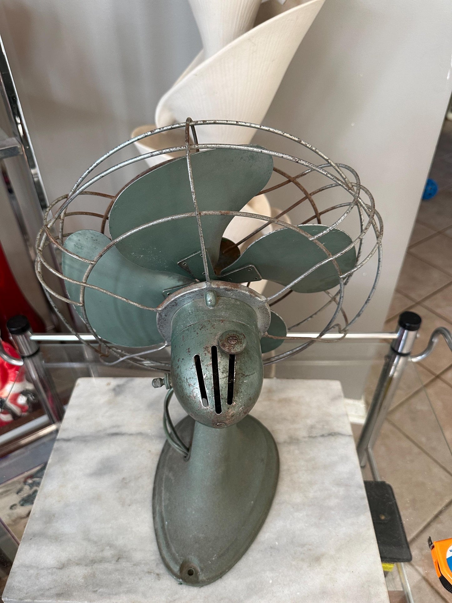Vintage Cool Slot Metal Fan |Made by Signal | Menominee Mich, USA | Industrial Cage Fan | Works