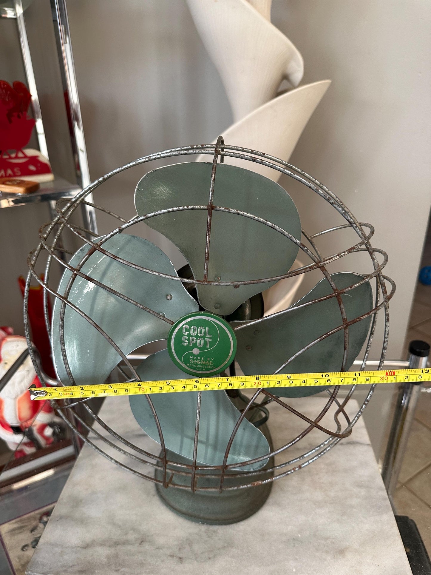 Vintage Cool Slot Metal Fan |Made by Signal | Menominee Mich, USA | Industrial Cage Fan | Works