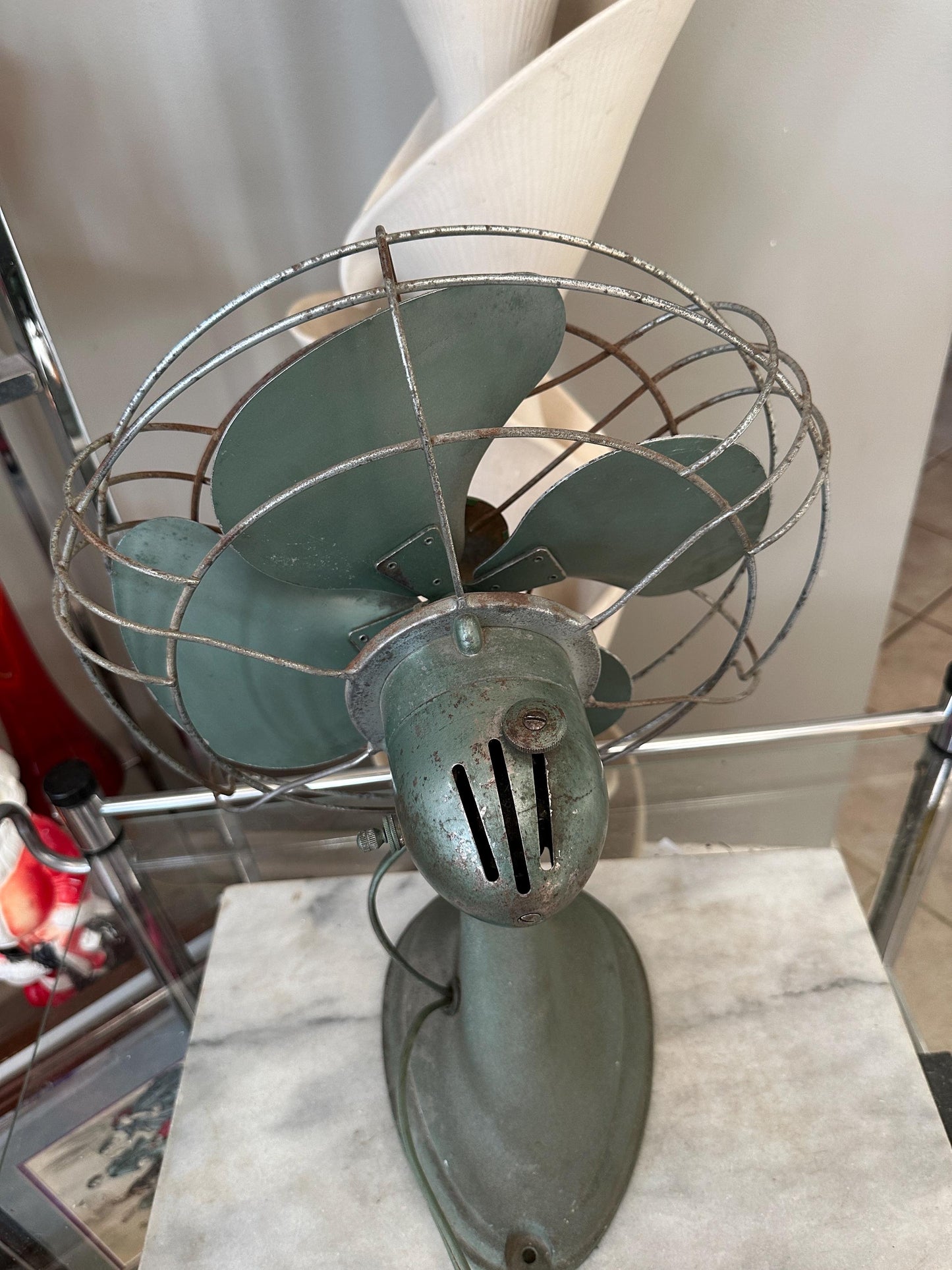 Vintage Cool Slot Metal Fan |Made by Signal | Menominee Mich, USA | Industrial Cage Fan | Works