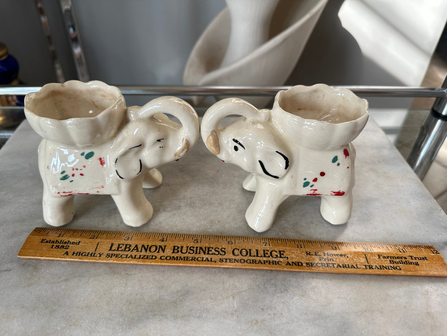 Vintage Pair (2) of Elephant Planters / Vases