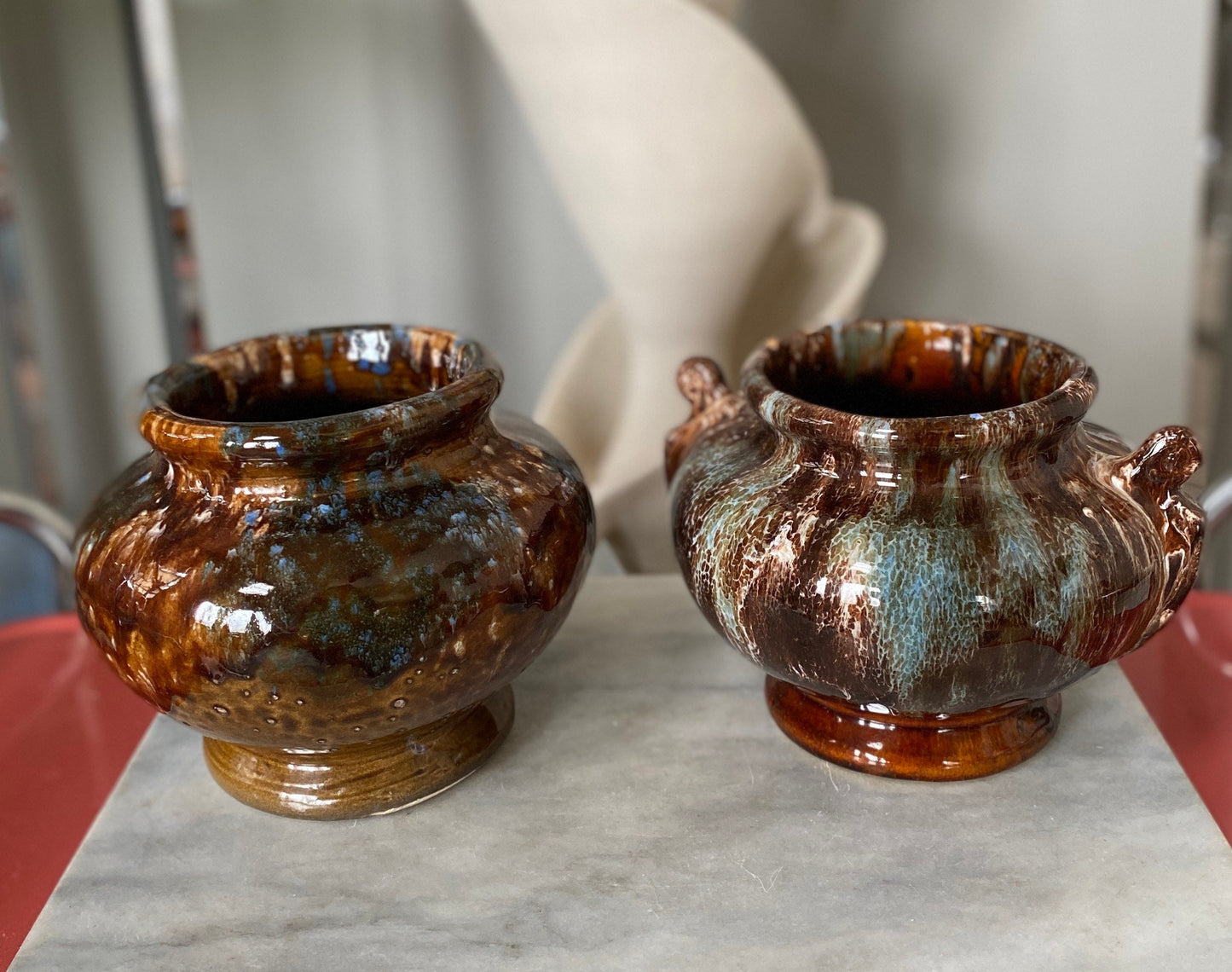 Vintage 1940s Brush McCoy 1940s Drip Glaze Vase | USA