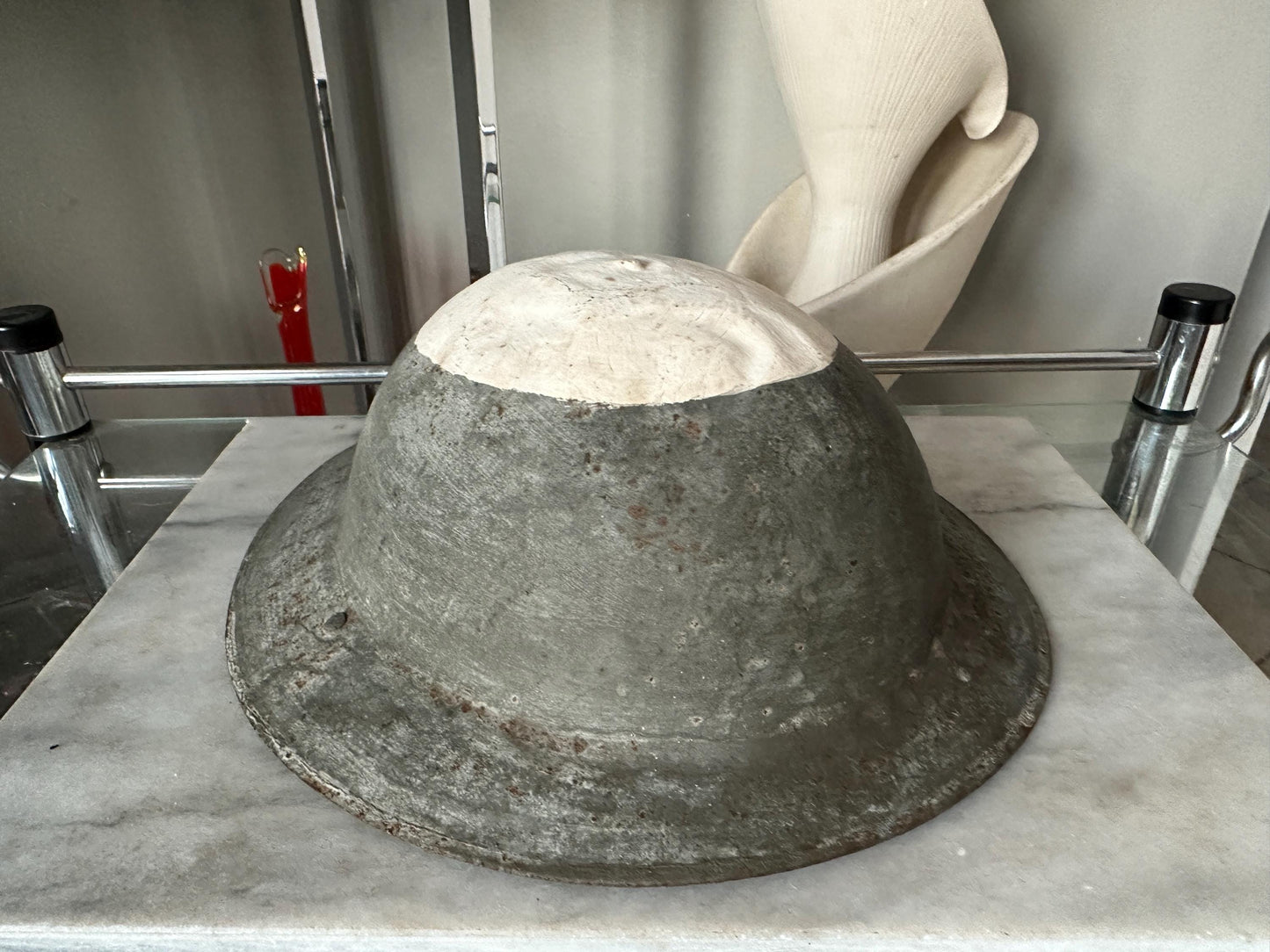 WWI US Steel Doughboy Helmet: Original British M1917