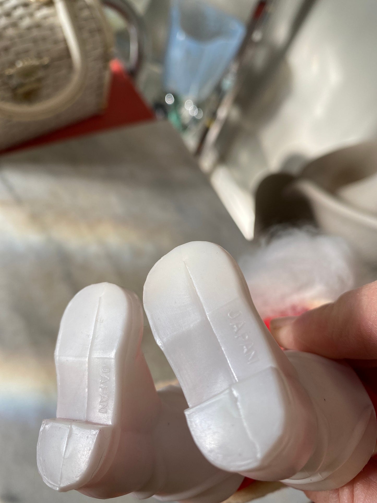 Vintage Standing Santa Doll: Mid Century Christmas Ornament, Made in Japan, Xmas Kitsch