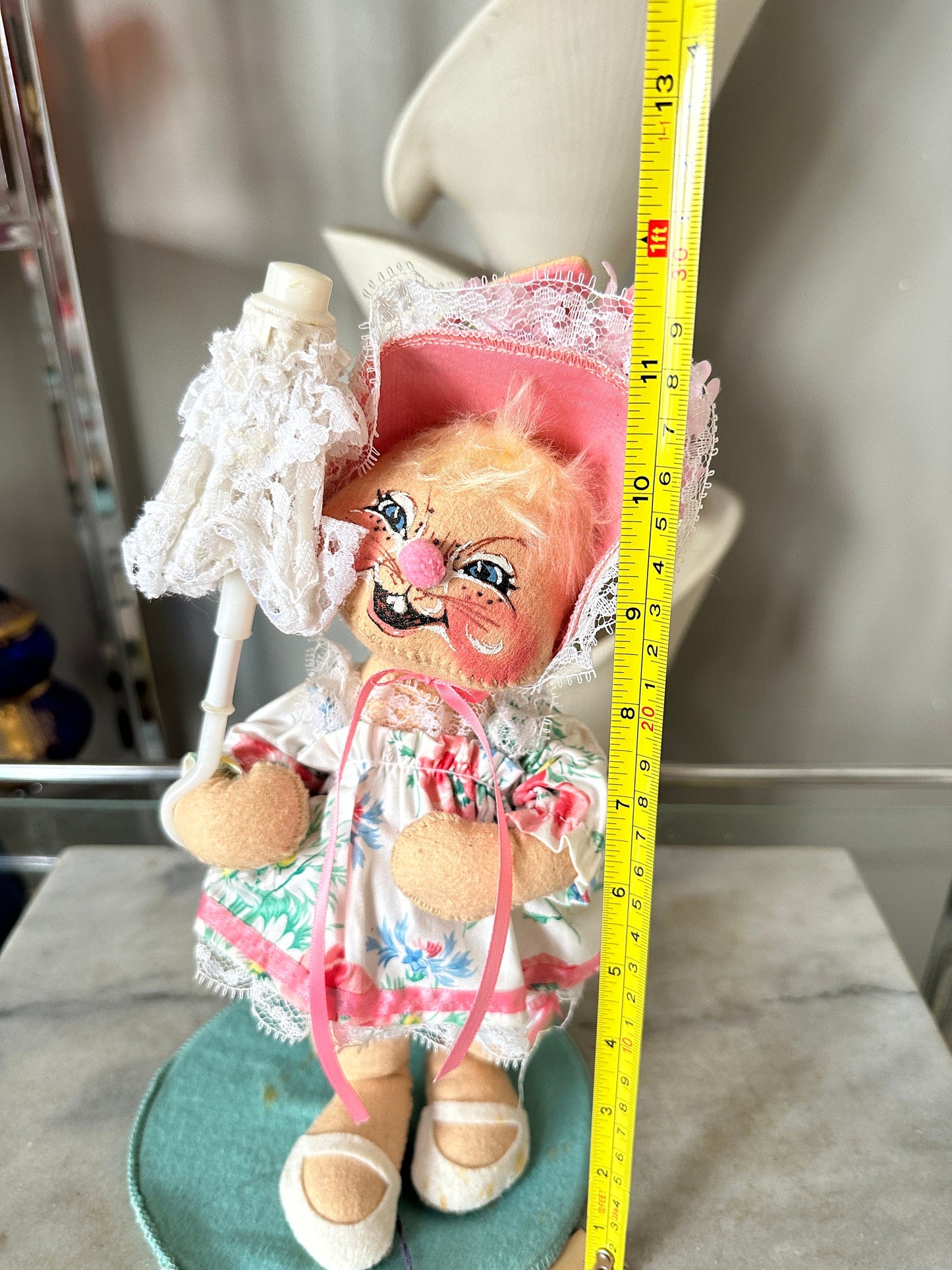 Easter Vintage Annalee Doll 10” Bunny Girl Parasol | Made in New Hampshire