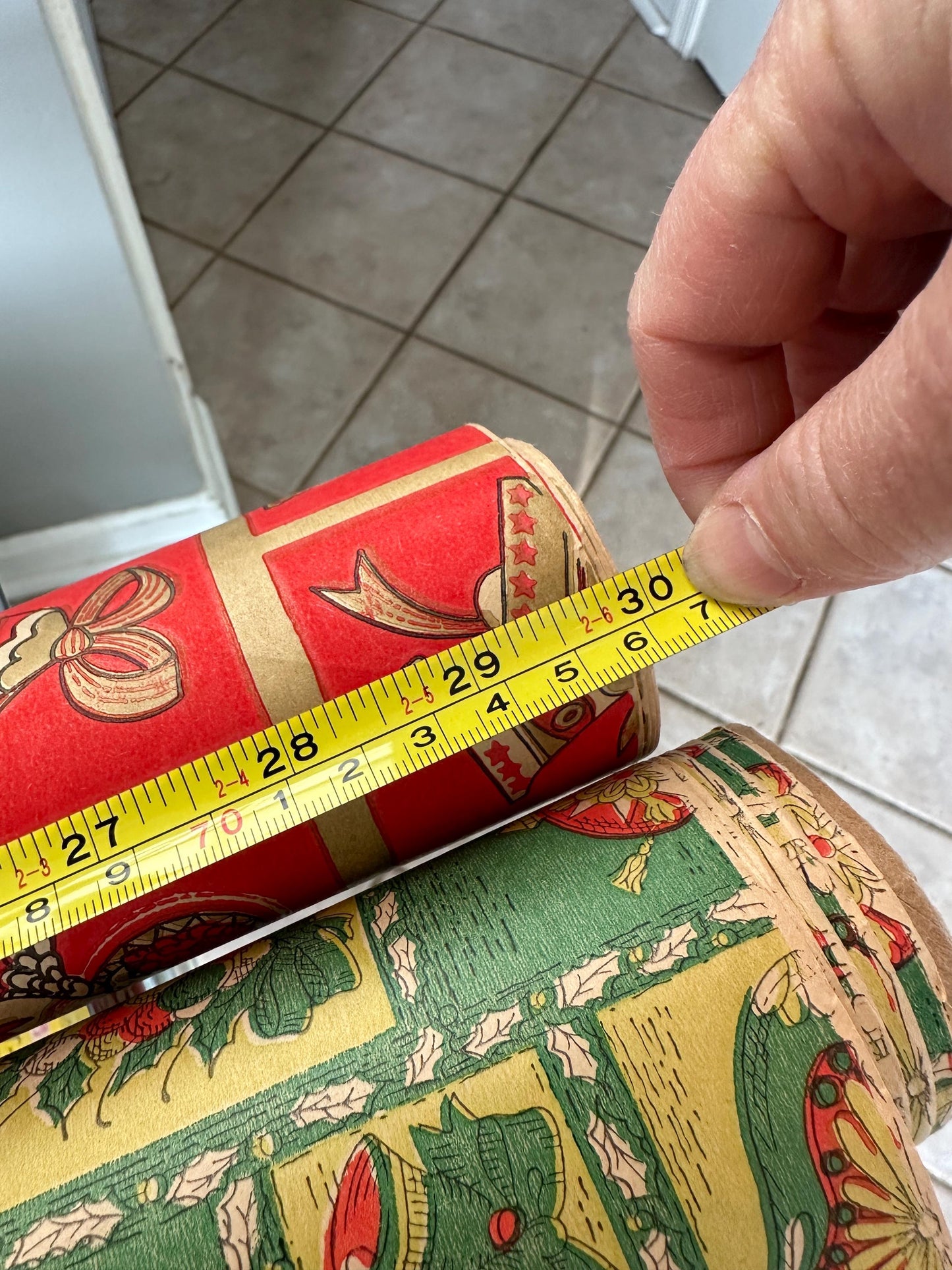 Vintage Christmas Wrapping Paper Rolls: MCM Angel, Candle, Ornament Designs