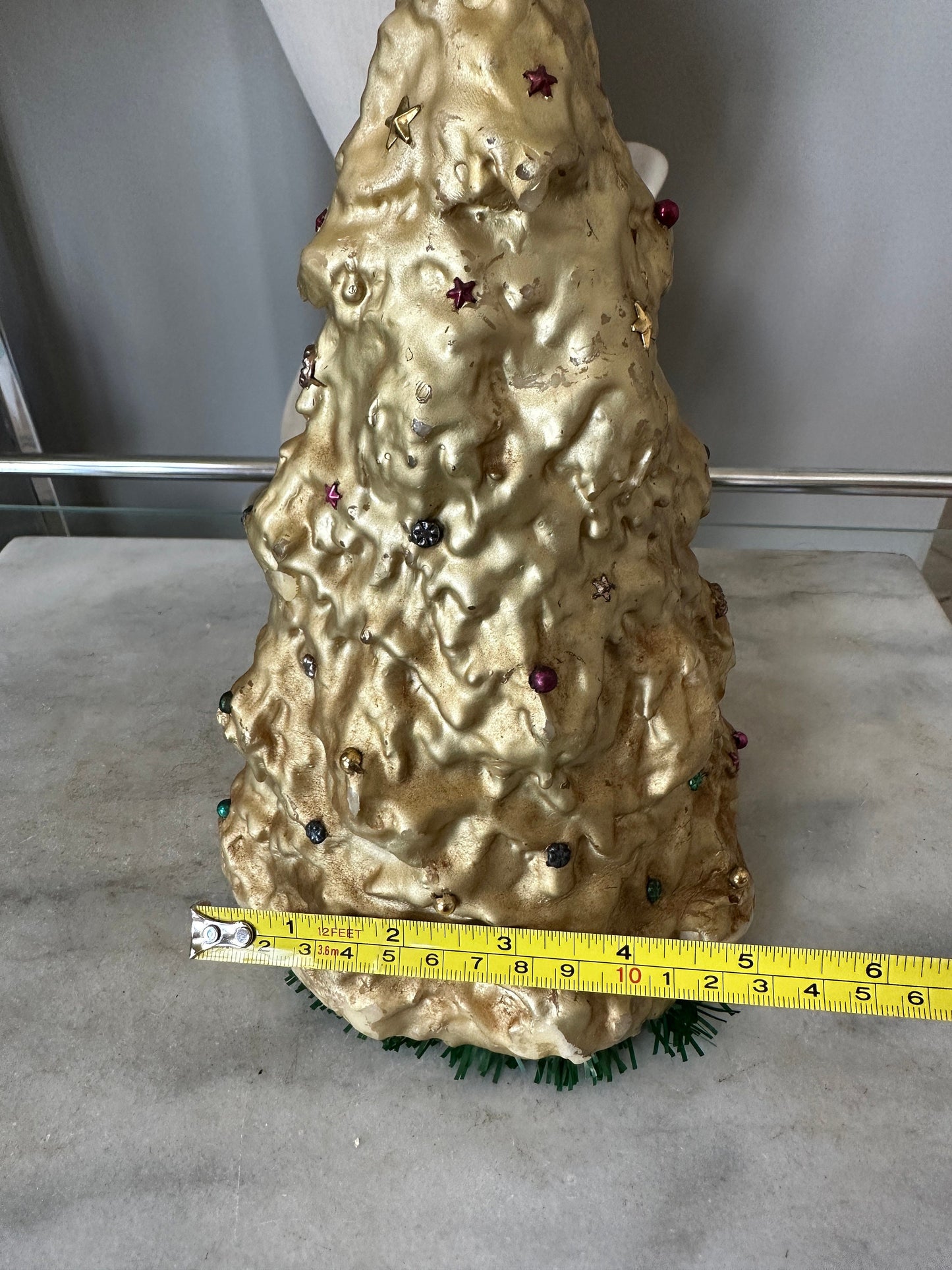 Vintage Large 1950s MCM Penn Wax Works Christmas Tree Holiday Candle ~ 9” H