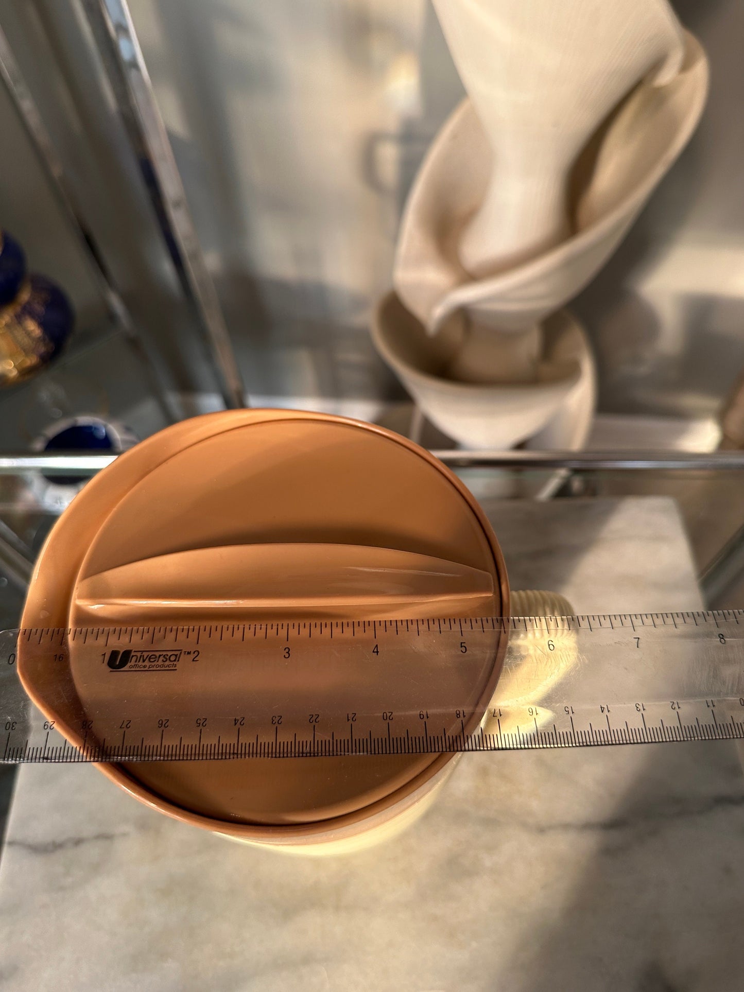 Vintage Raffiaware Thermo-temp Ribbed Vintage Pitcher Brown & Beige