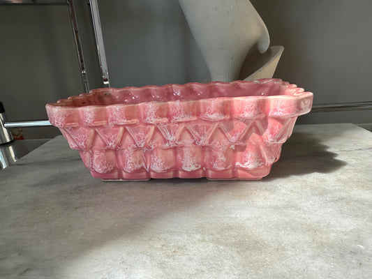 UPCO 1028 Pink Drip Glaze Rectangle Pottery Planter