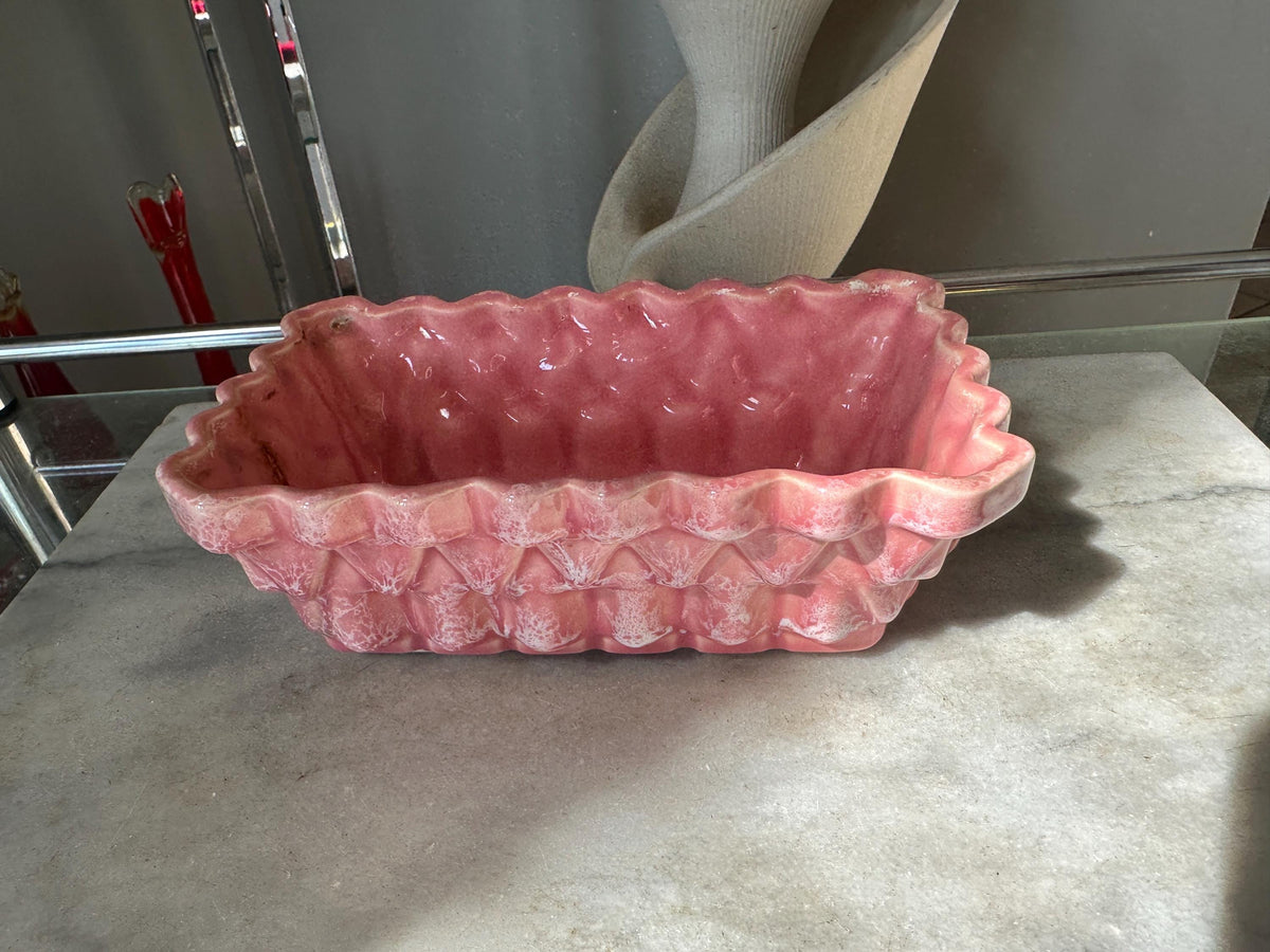UPCO 1028 Pink Drip Glaze Rectangle Pottery Planter