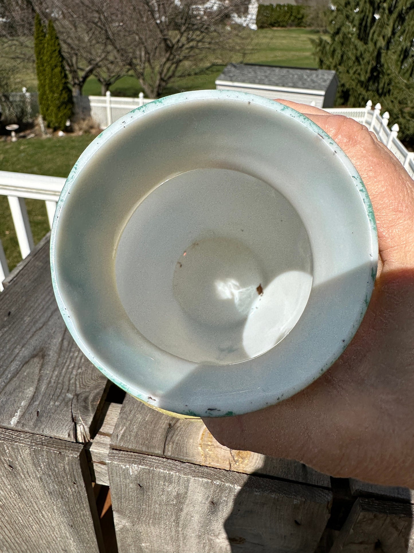 Vintage Yellow Vase | Hand Painted | White Glass | Whimsical Flower Motif