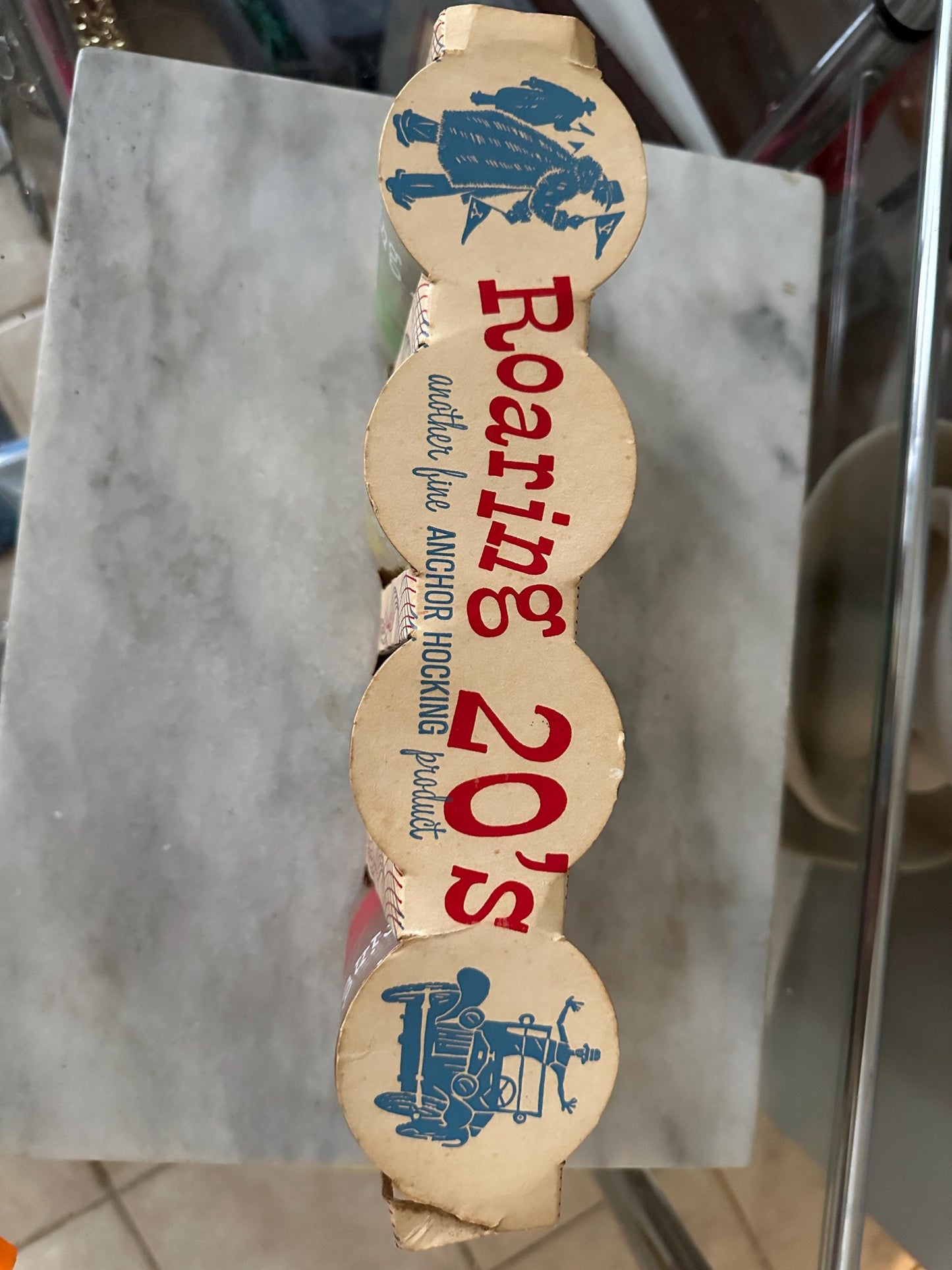 Vintage Anchor Hocking Tumblers: Roaring 20s Cars, Set of 4 (NOS)