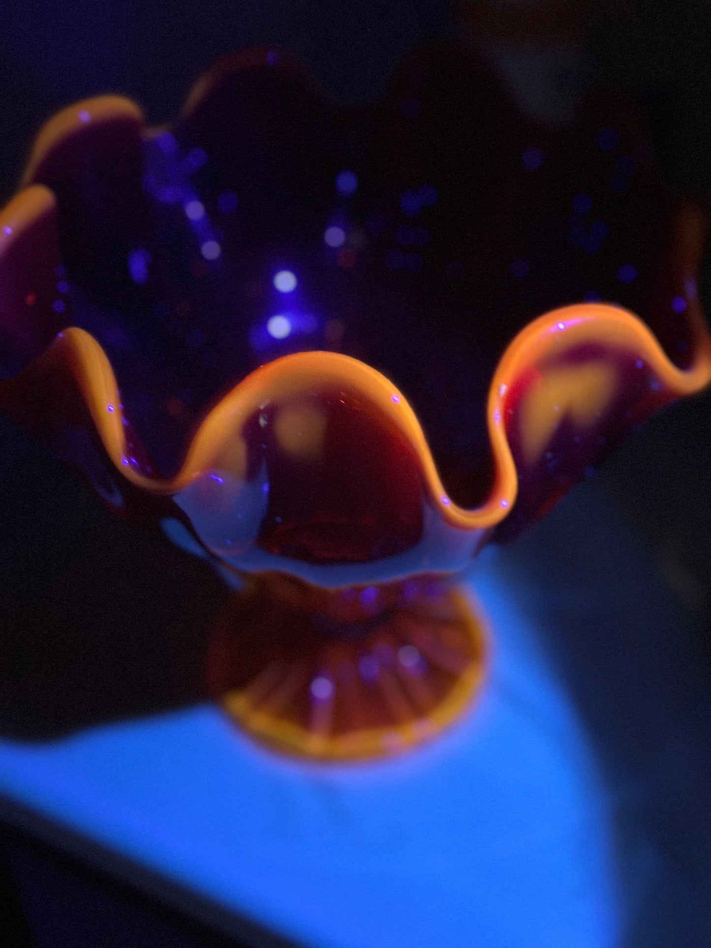 Vintage L. E. Smith Amberina Large Ruby Red Handkerchief Vase | MCM Handkerchief Compote