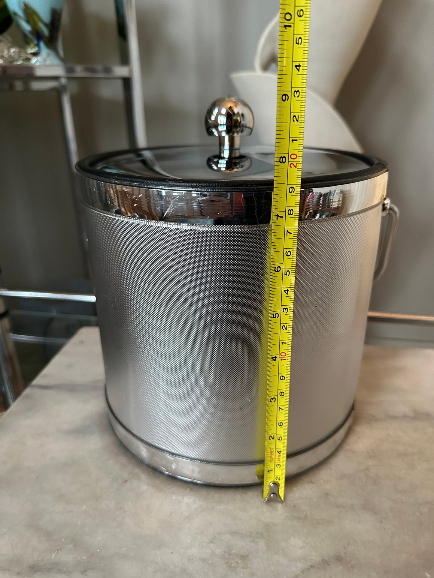 Vintage Kraftware Elegance Silvertone Ice Bucket | Retro Barware | MCM Barware