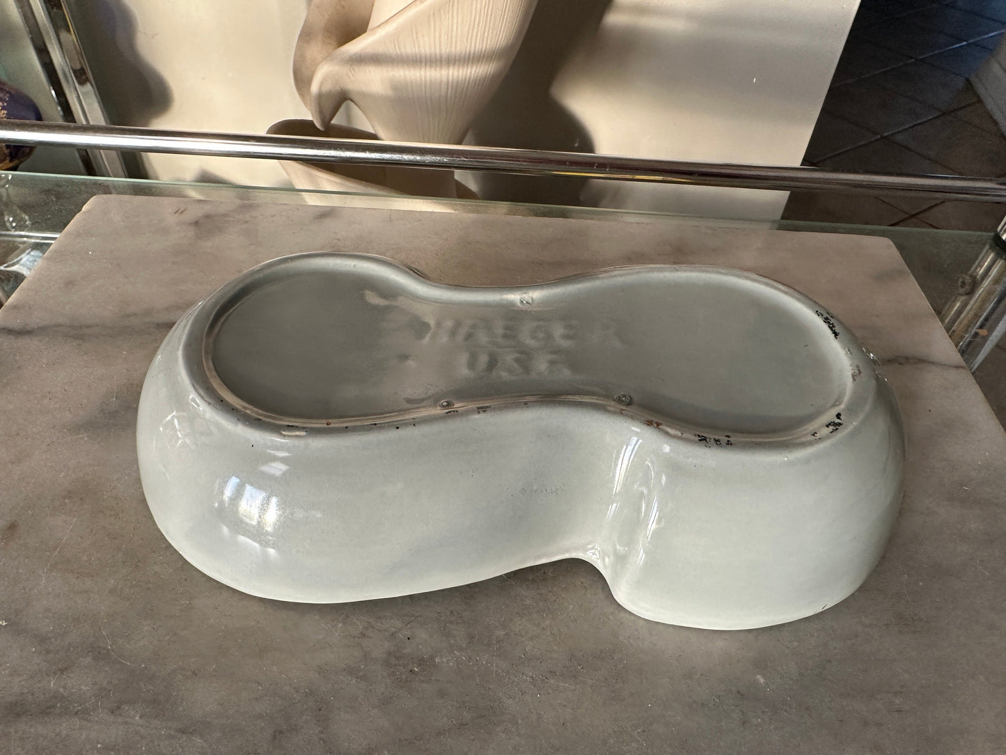 Vintage Haeger Grey Ceramic Planter: MCM Succulent Bulb Pot