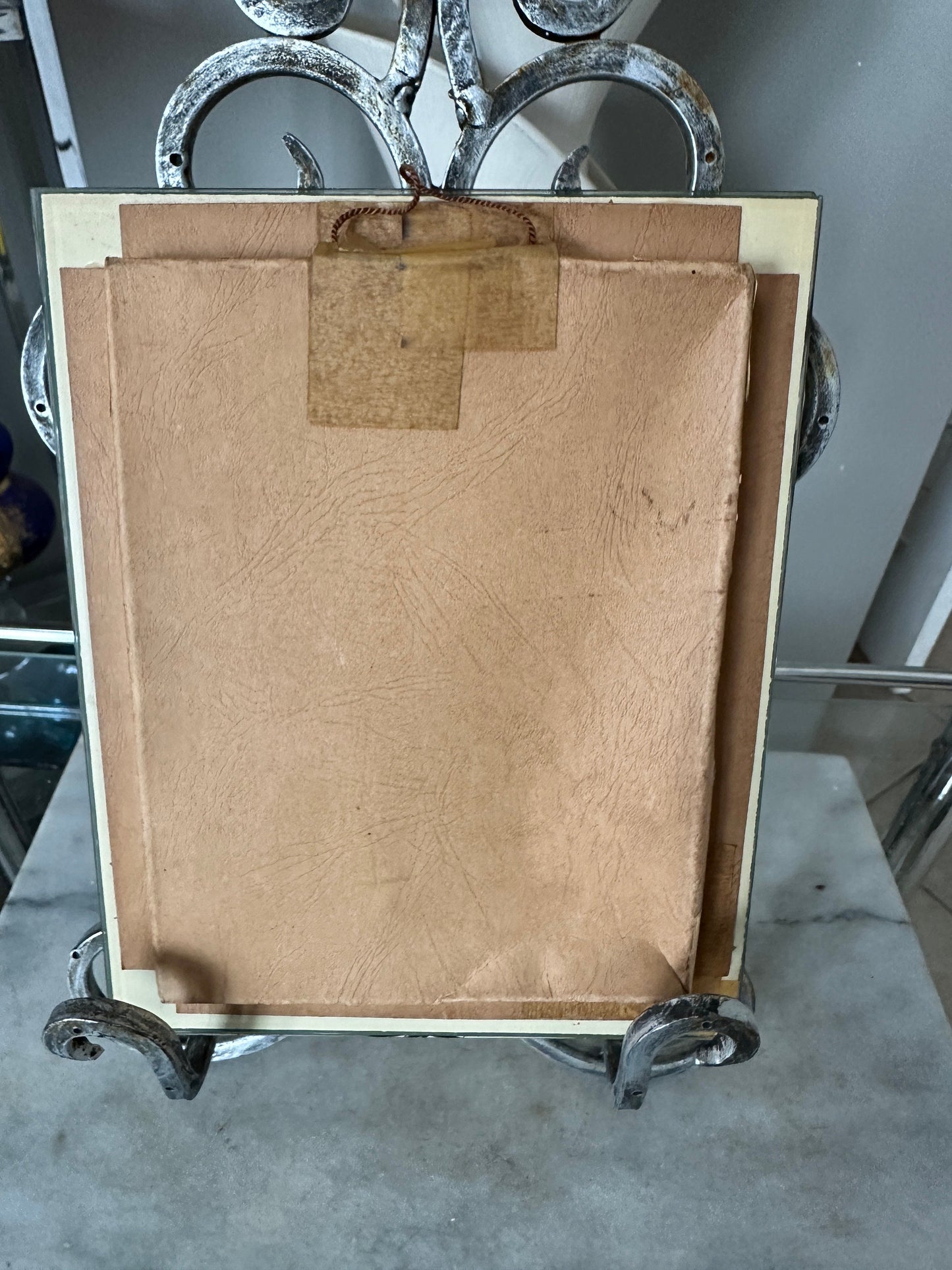 Vintage Glass Deer Winter Scene: Kauffman's Garage Advertising