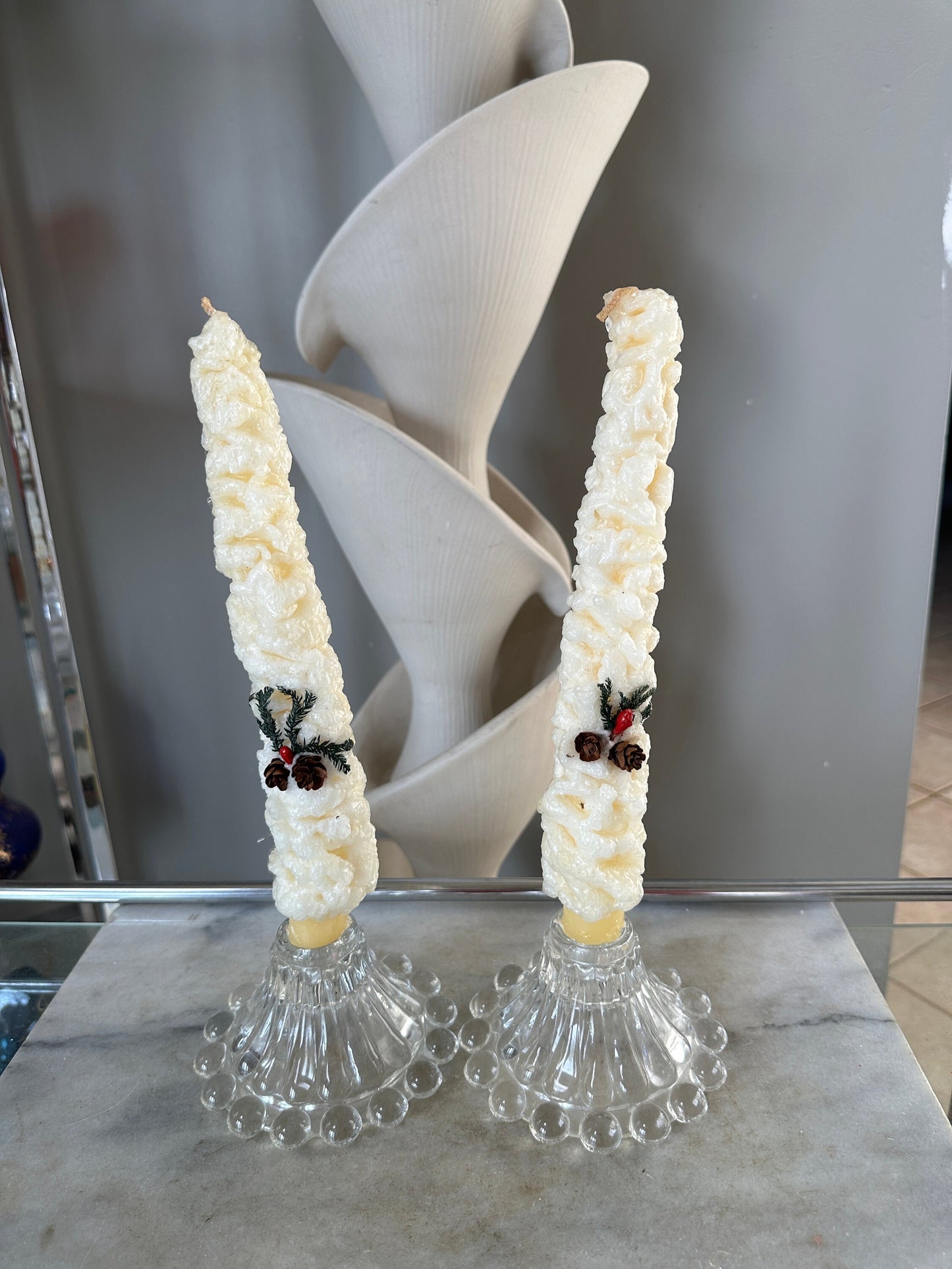 Vintage Penn Christmas Taper Candles Set - 1950s Original Box