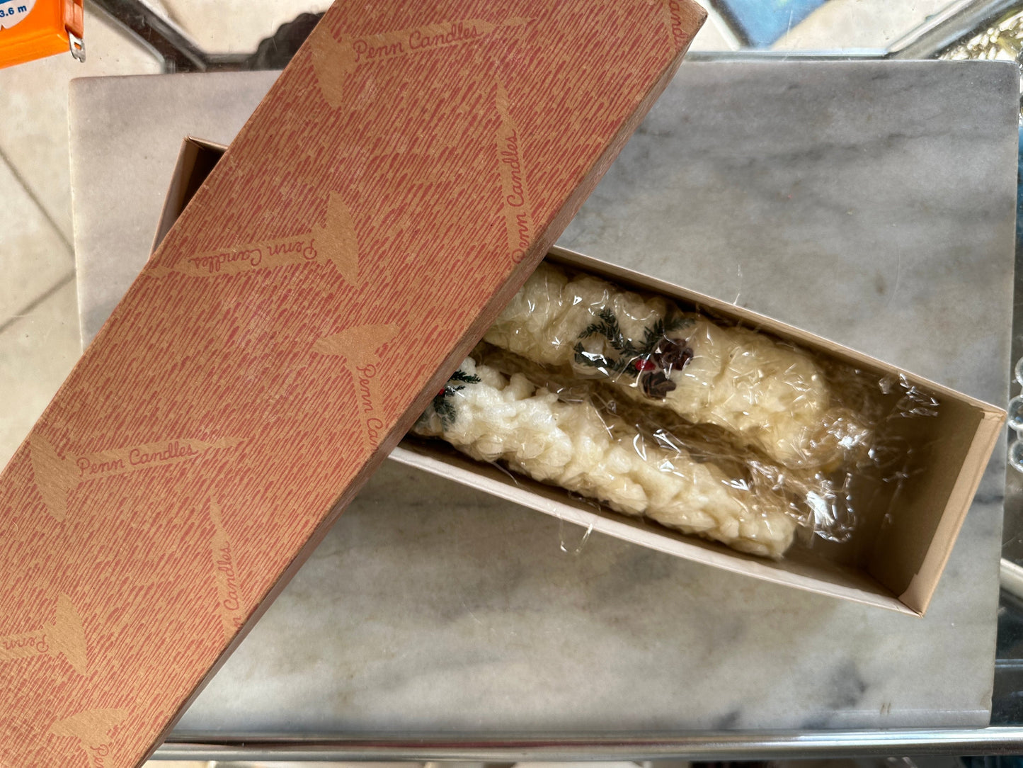 Vintage Penn Christmas Taper Candles Set - 1950s Original Box