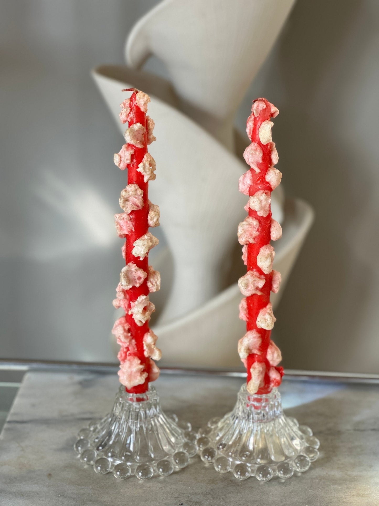 Vintage Penn Wax Christmas Candles: Red Taper Set in Original Box