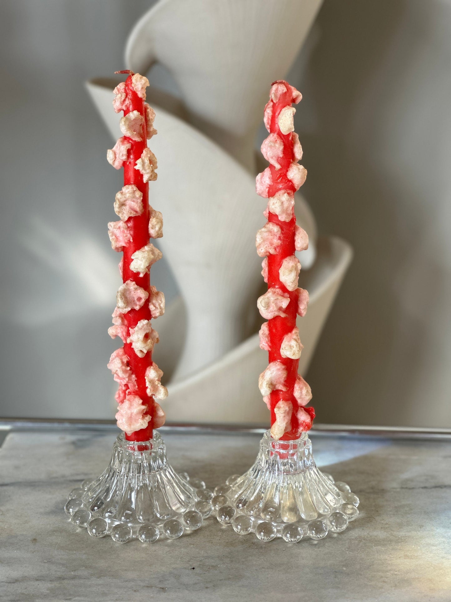 Vintage Penn Wax Christmas Candles: Red Taper Set in Original Box