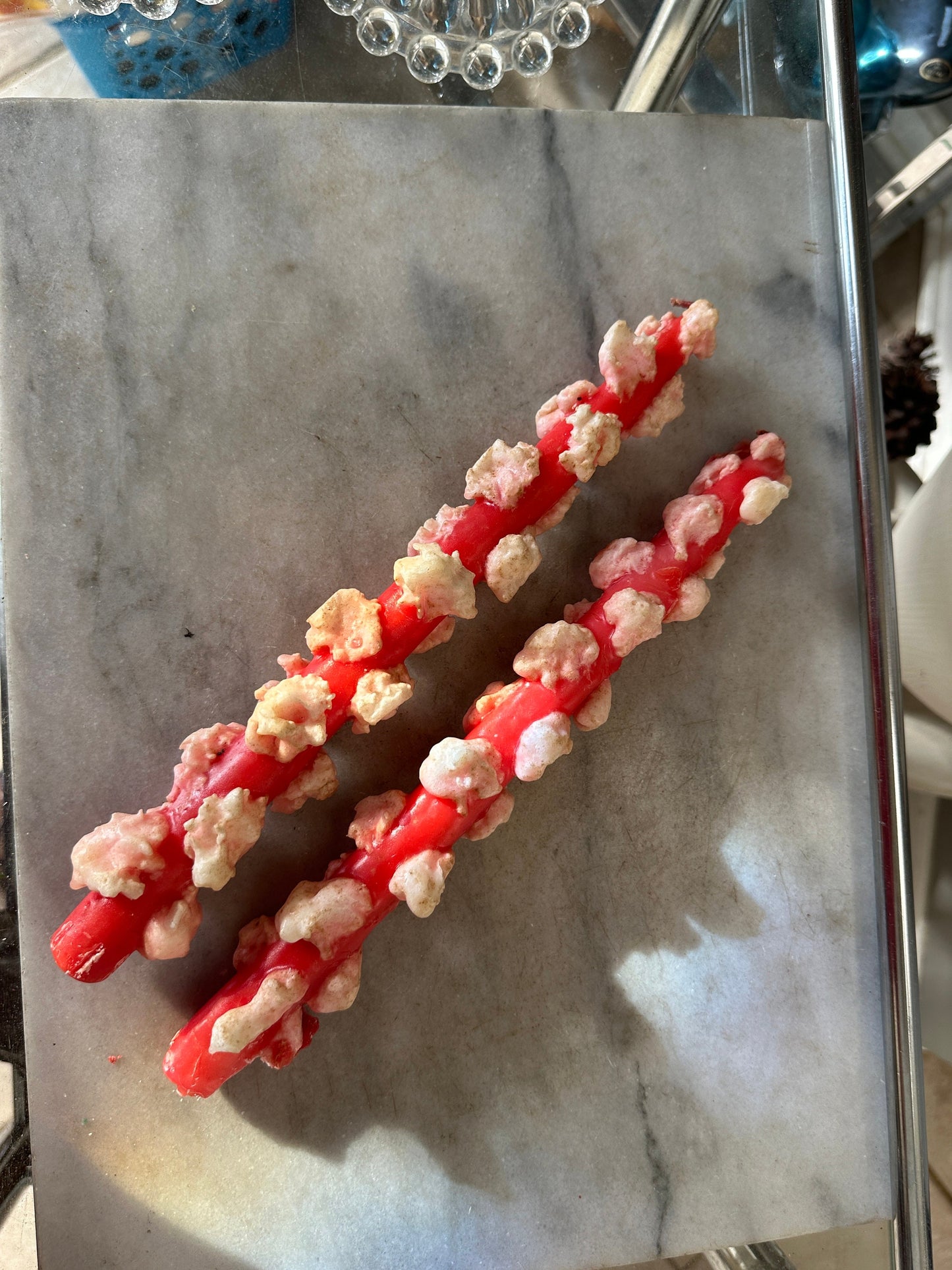 Vintage Penn Wax Christmas Candles: Red Taper Set in Original Box